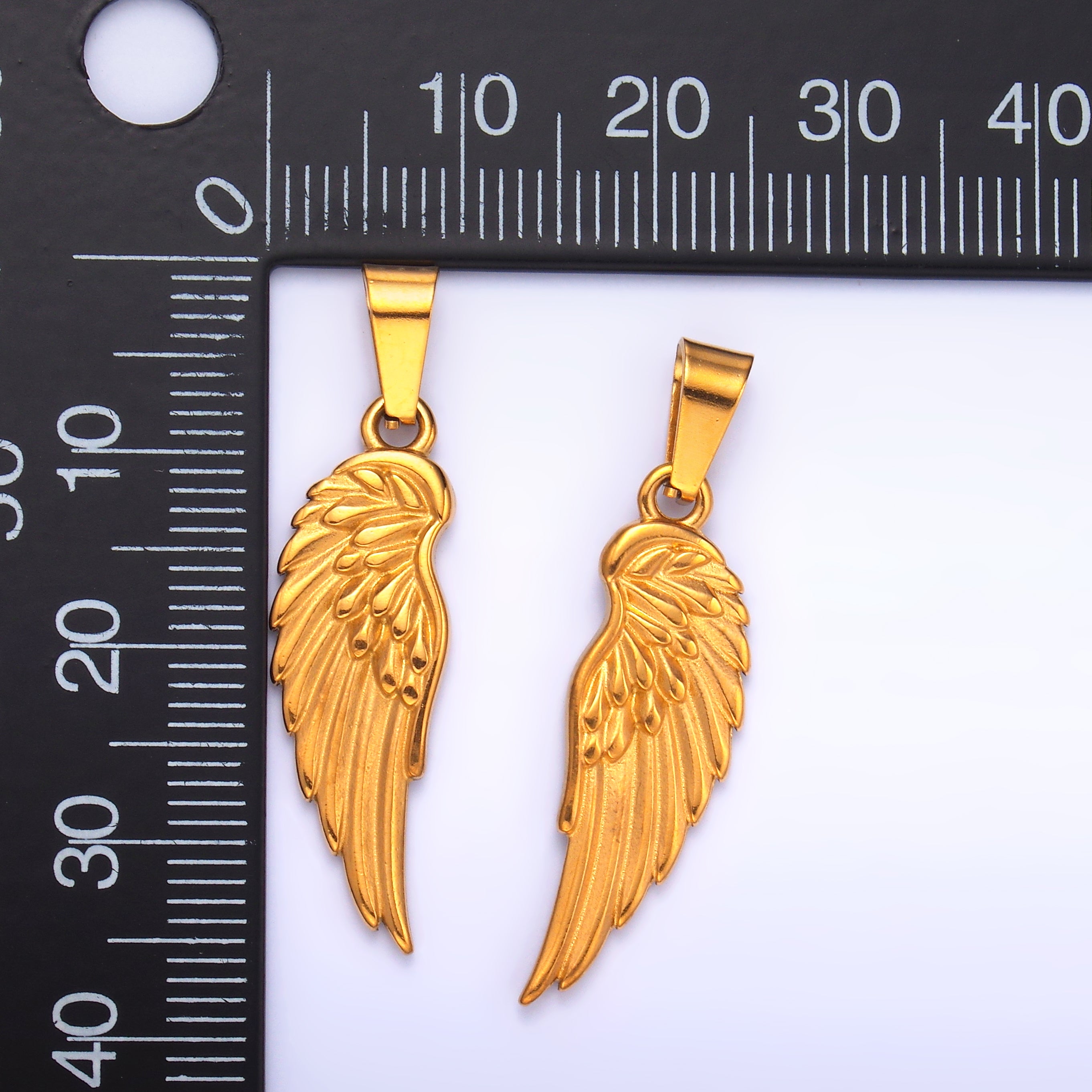 Stainless Steel Minimalist Feather Angel Wings Pendant | P1210