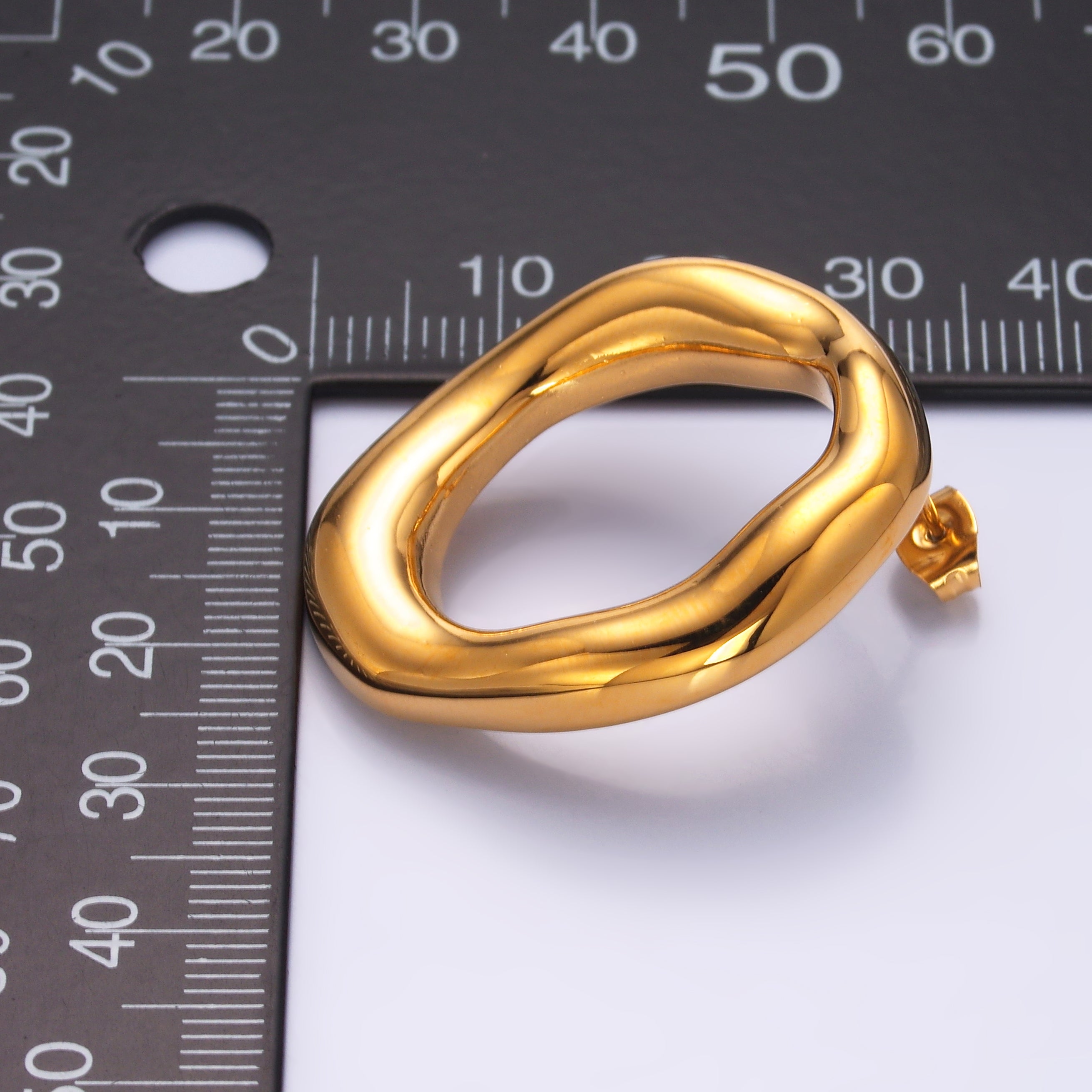 Stainless Steel Minimalist Molten Round Stud Earrings | AB746