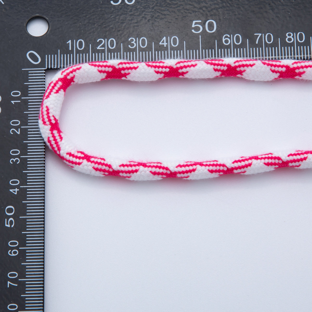5mm Fuchsia-White Braided Summer Sport Cord Necklace Bracelet Finding by Yard | Roll-1625