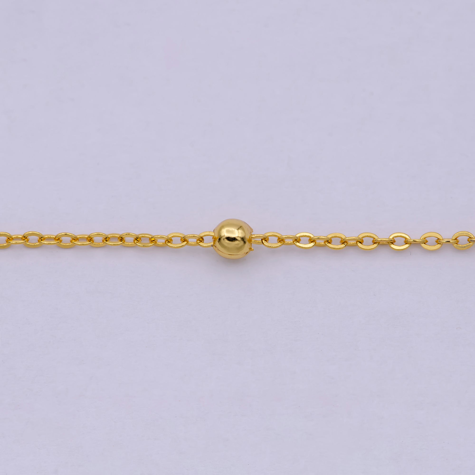 24K Gold Filled 3mm Satellite Bead Cable 20 Inch Layering Chain Necklace | WA-2155 - DLUXCA