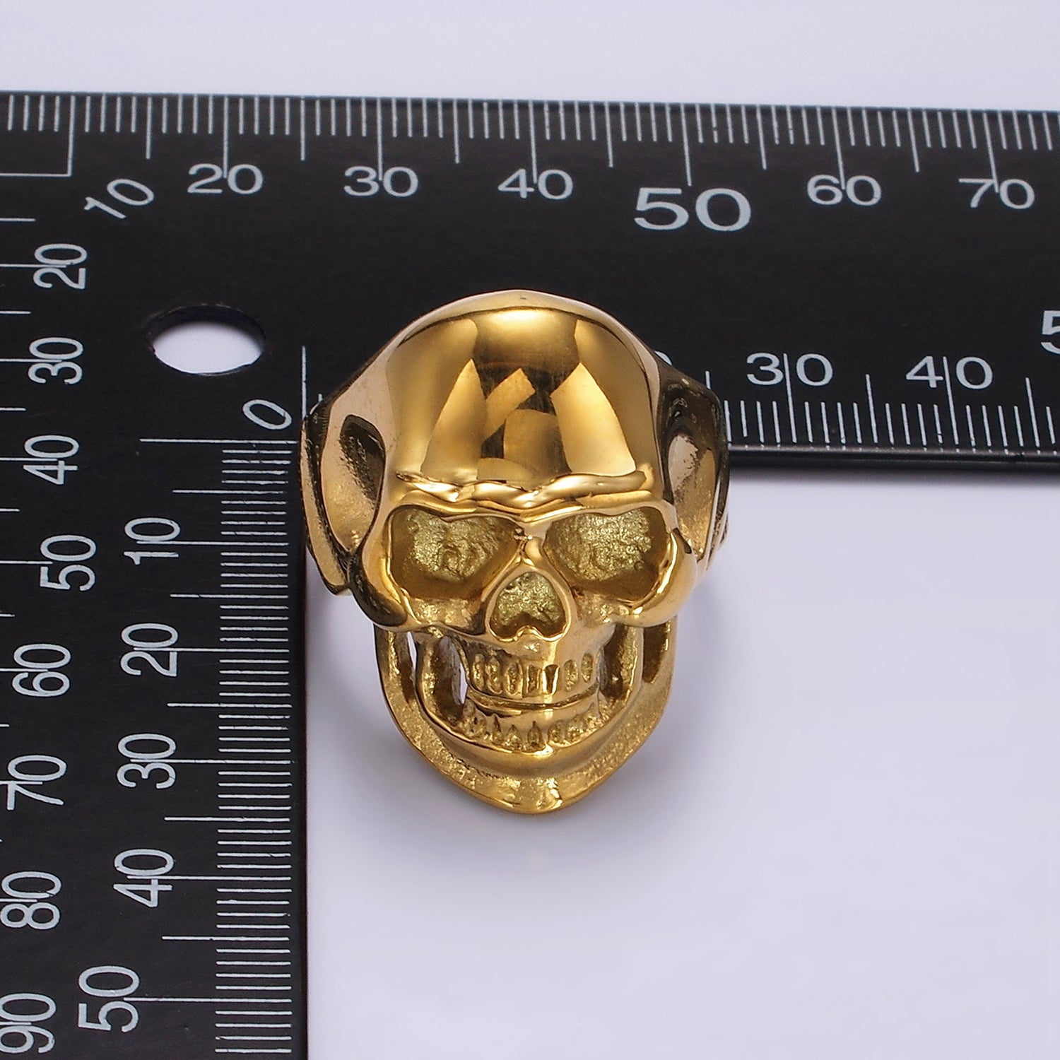 Stainless Steel Human Skeleton Skull Ring in Silver & Gold | O712, O720 - DLUXCA