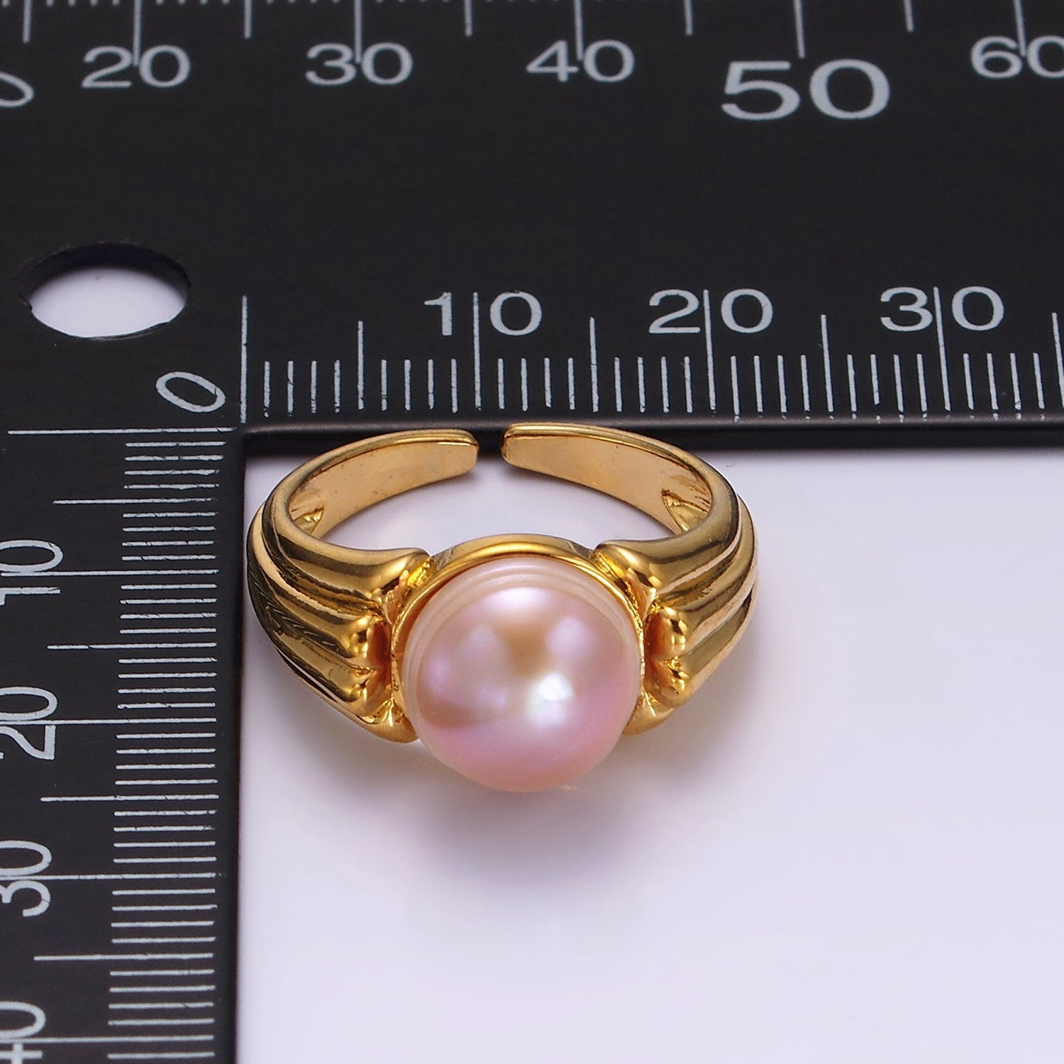 14K Gold Filled White, Pink Pearl Multiple Band Ring in Gold & Silver | O1868 - O1871 - DLUXCA