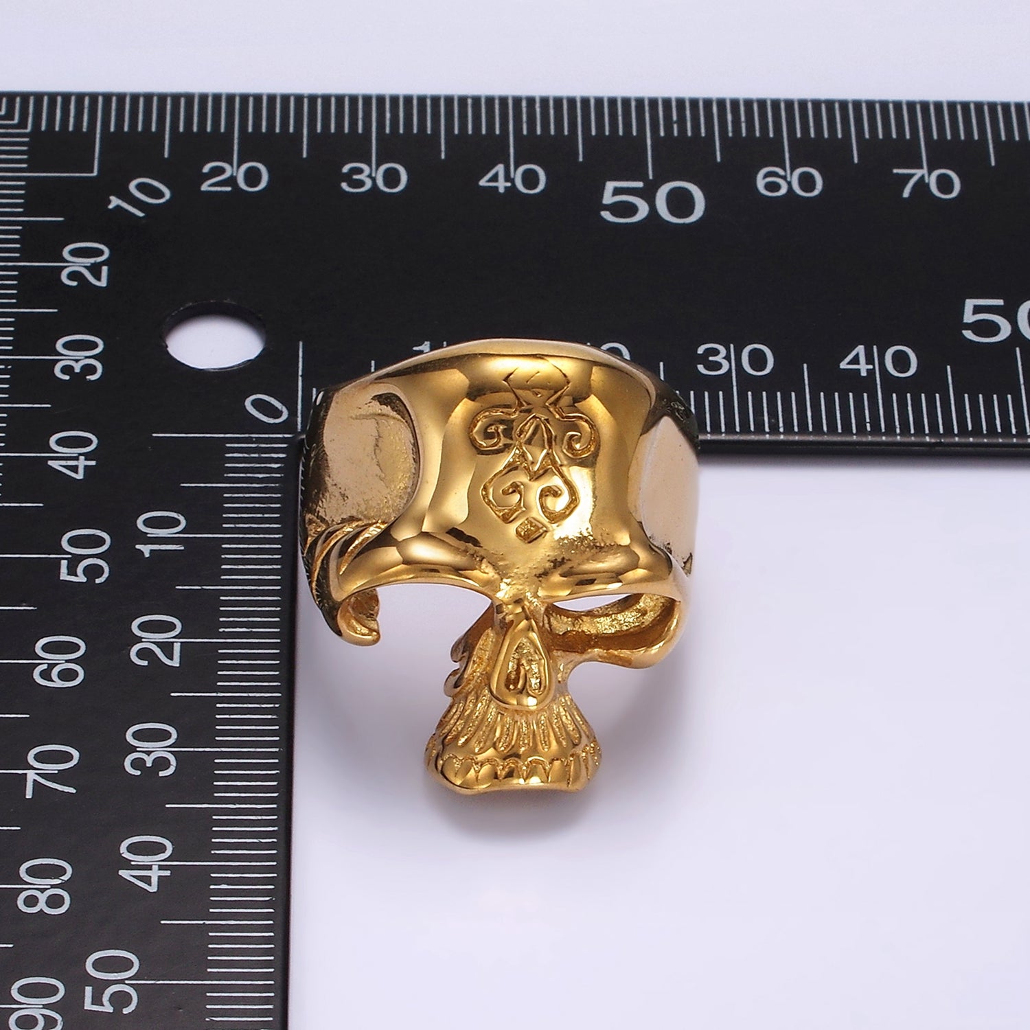 Stainless Steel Open Human Skeleton Skull Signet Statement Ring in Gold & Silver | O1101 - O1108 - DLUXCA