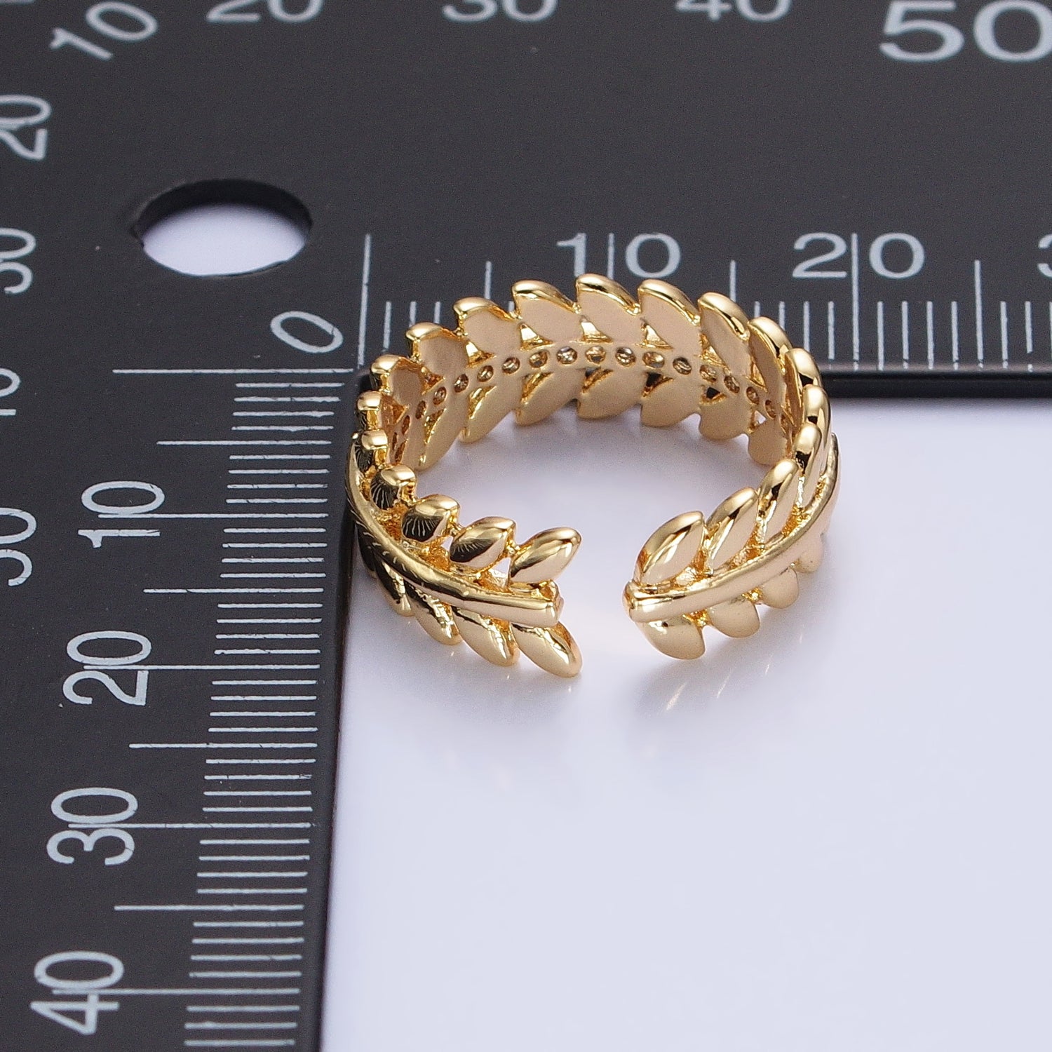 16K Gold Filled Paddy Wheat Band Statement Ring in Gold & Silver | O-1966 O-1967