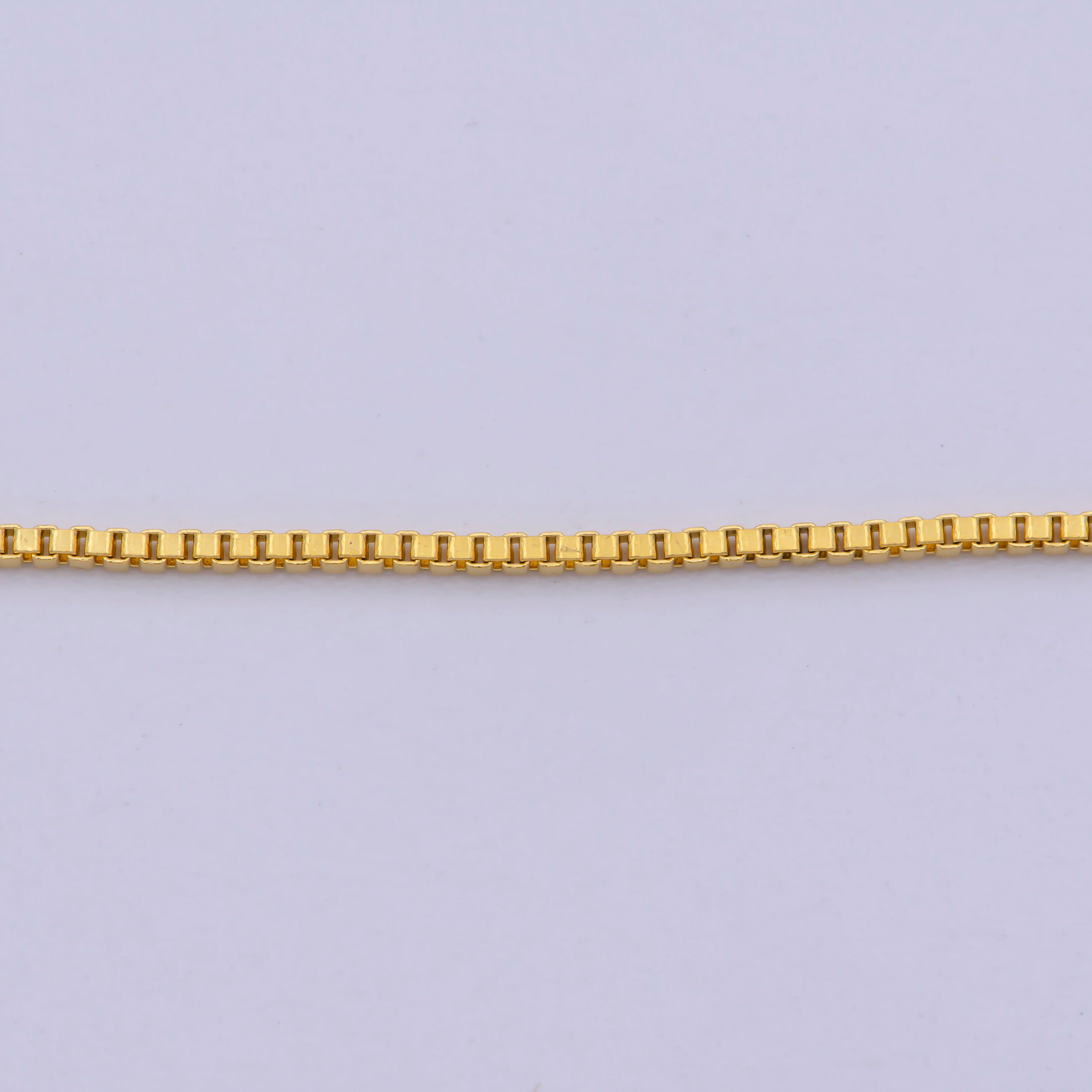 24k Gold Filled Box Finished Chain, 0.9mm Box Necklace 19.5 inch long Necklace - DLUXCA