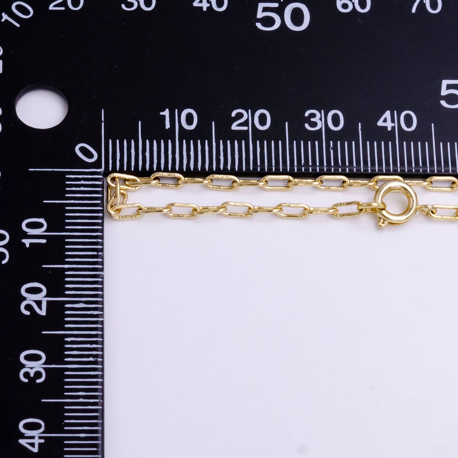 14K Gold Filled 1.8mm Dainty Paperclip 16 Inch Choker Chain Necklace | WA-424 - DLUXCA