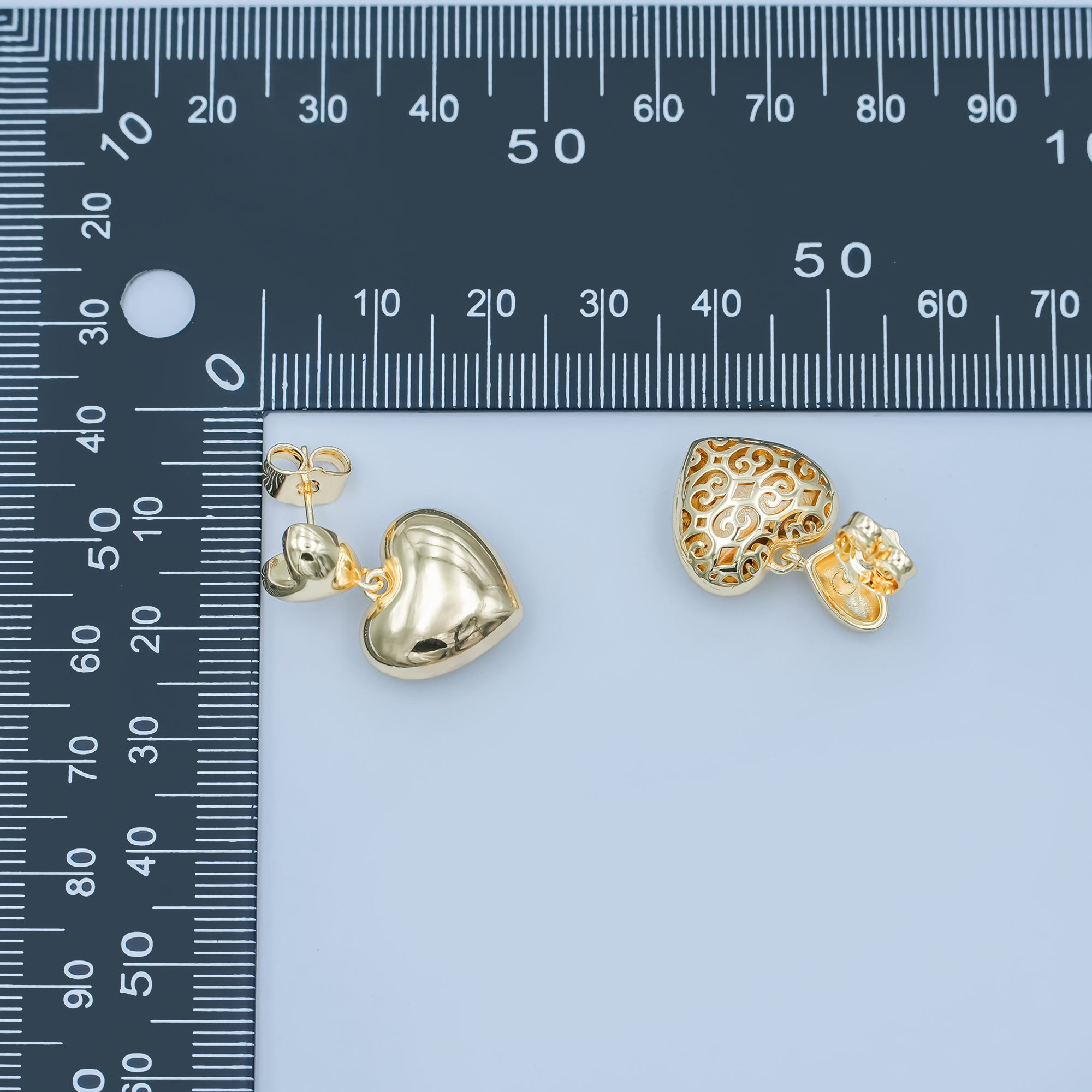 24K Gold Filled Chubby Heart Minimalist Stud Earrings | AD1226