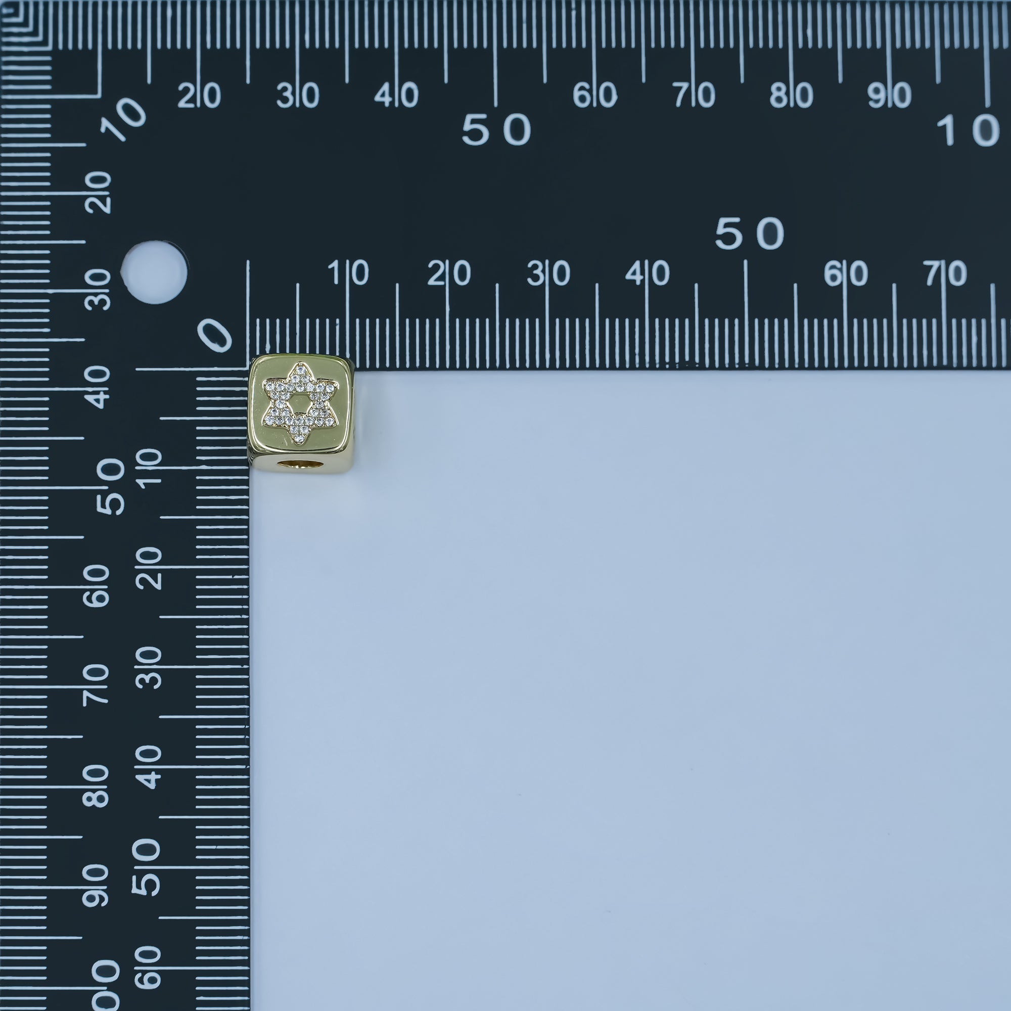 24K Gold Filled Micro Paved CZ Star of David Bead | B241