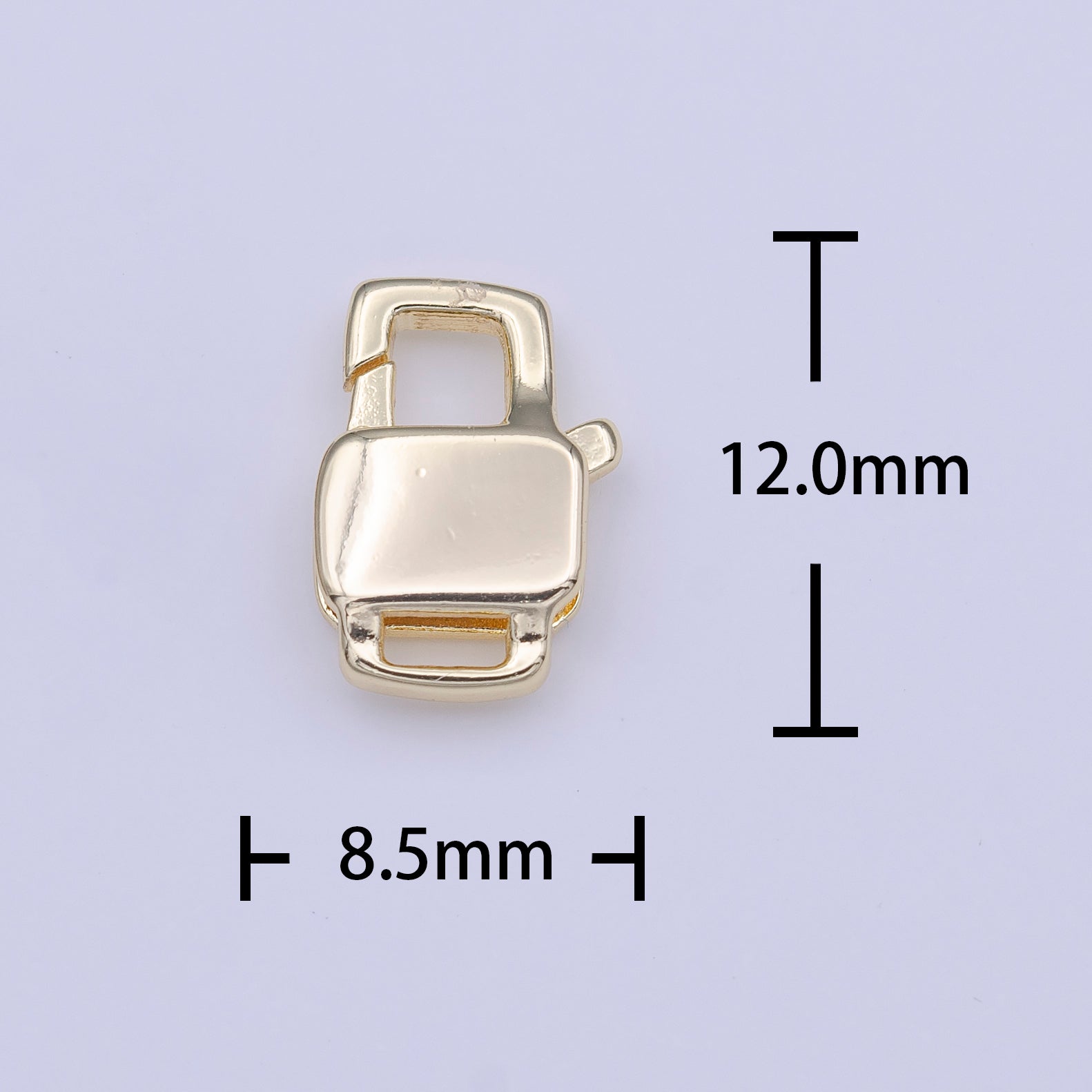 12mm Double Sided Boxy Rectangular Lobster Clasps Jewelry Closure in Gold & Silver | K-261 K-267