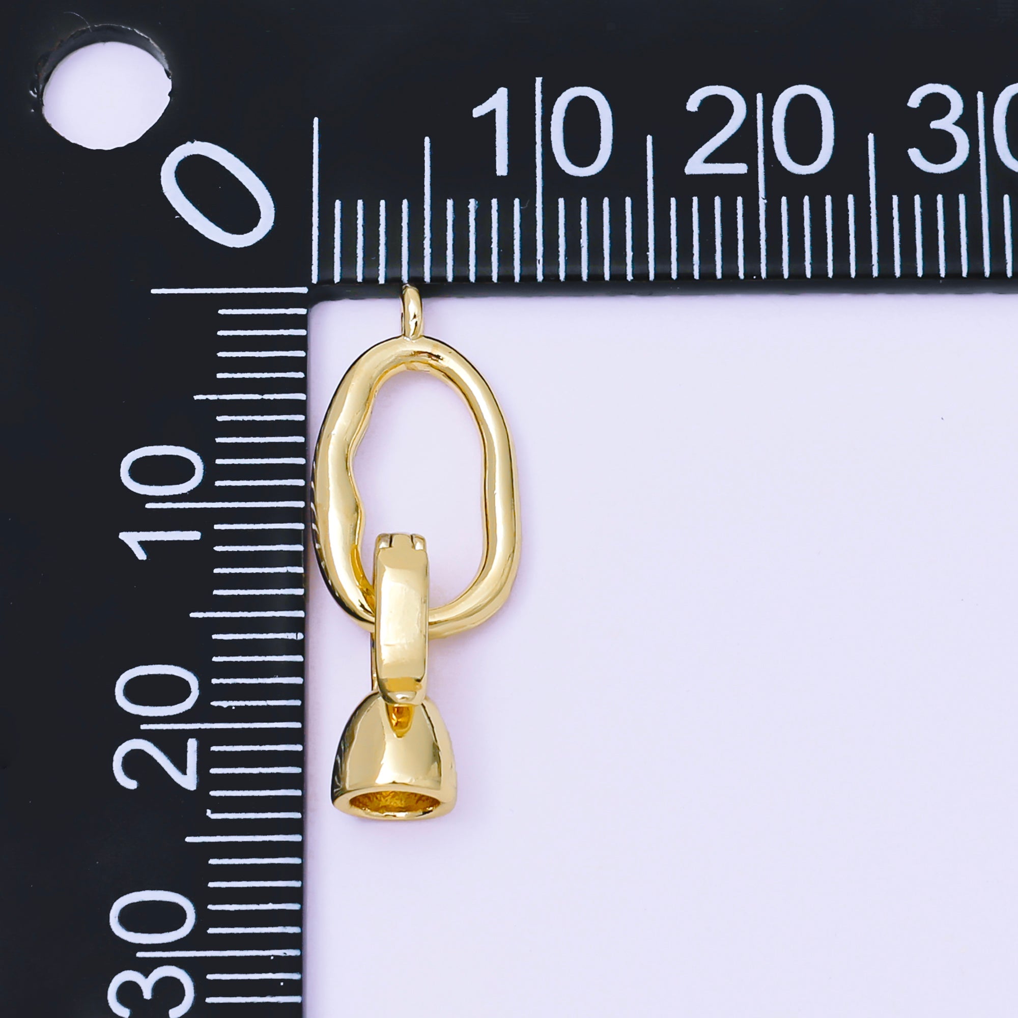 14K Gold Filled Abstract Oblong Snap Latch Findings Set | Z784