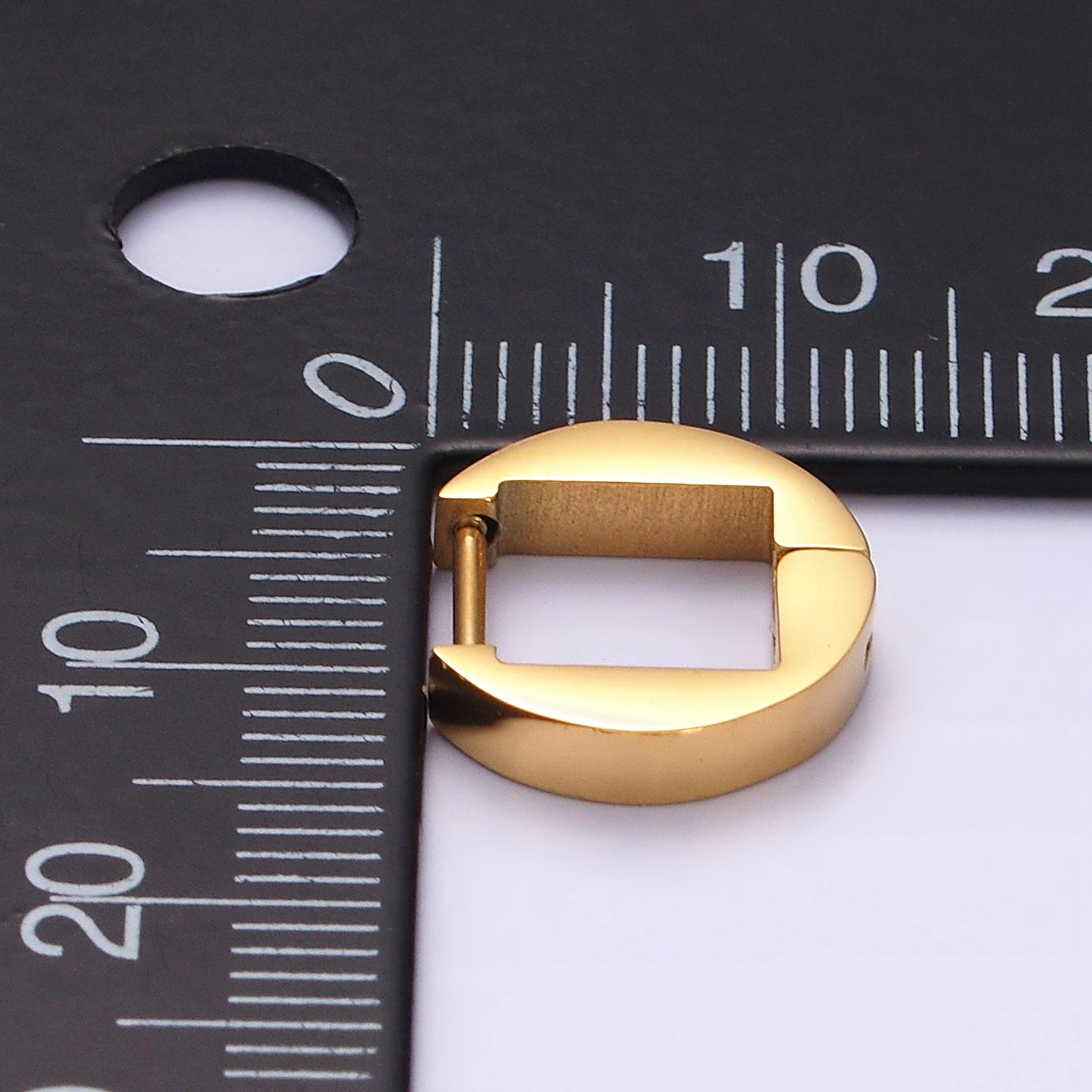 Stainless Steel 12.5mm Flat Round Cartilage Huggie Earrings in Gold & Silver | V197 V198 - DLUXCA