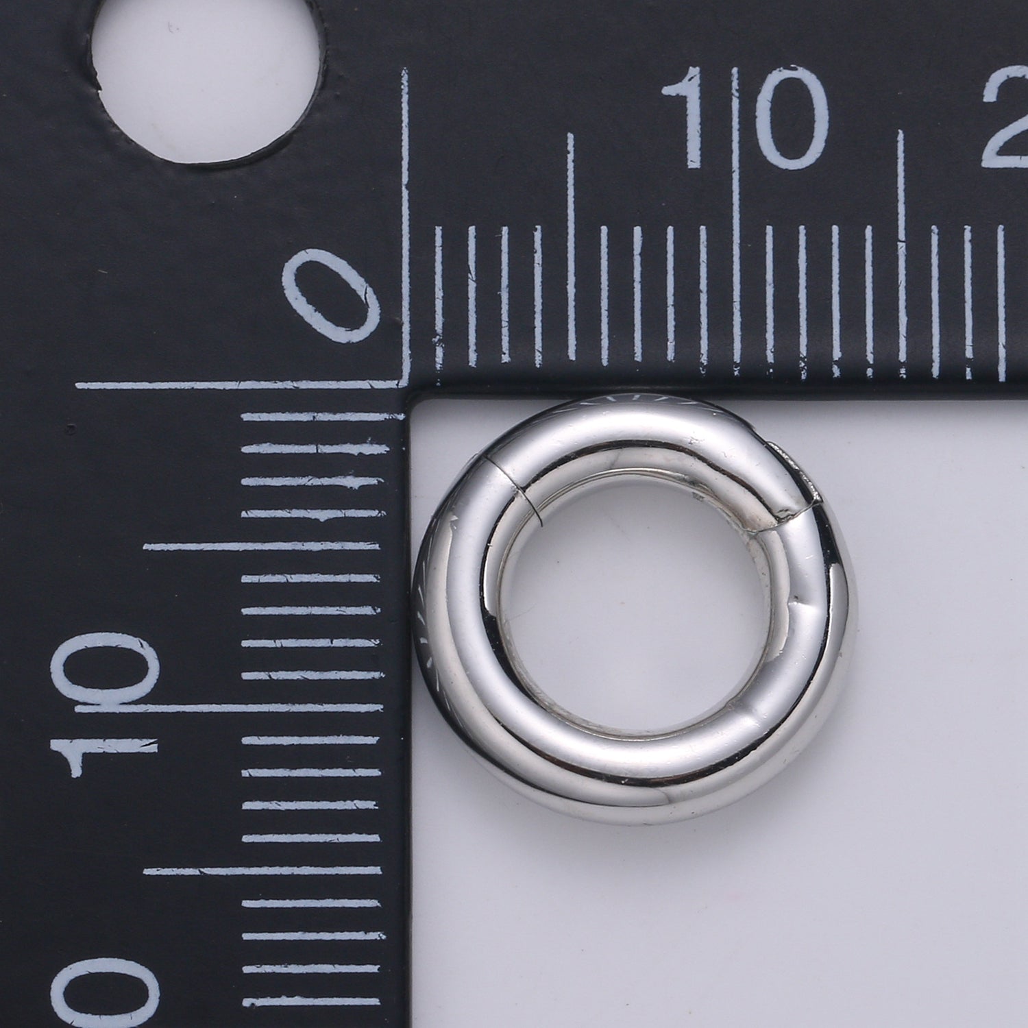 1 Pc 925 Sterling Silver Hollow Spring Gate Ring, 13 mm Push Gate ring, Charm Holder Clasp for Connector, Wristlet Holder - DLUXCA