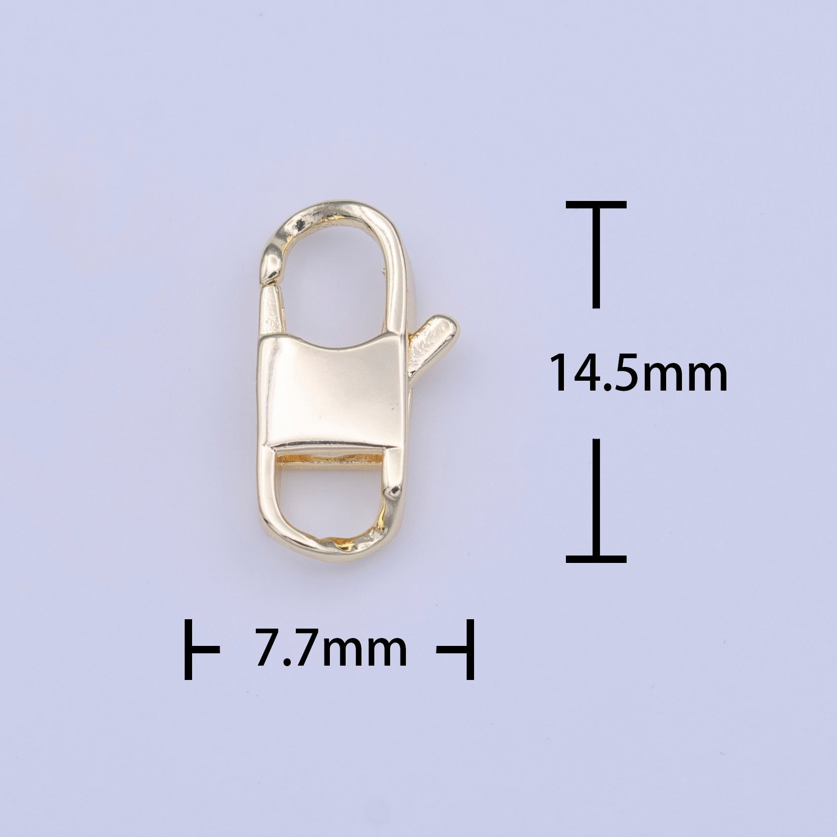 Rectangular Double Sided 14.5mm Lobster Clasps Jewelry Supply Closure in Gold & Silver | K-268 K-288