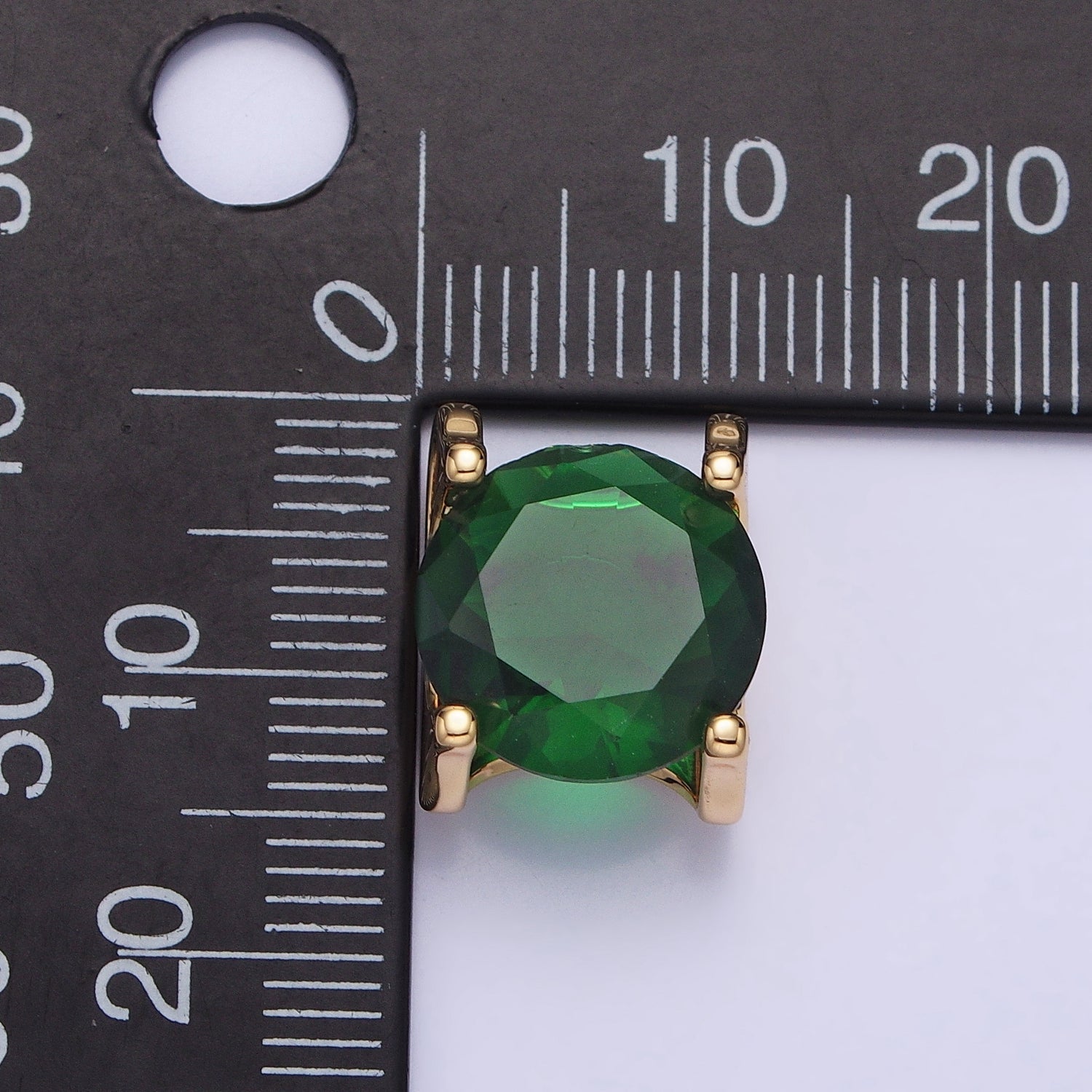 16K Gold Filled Emerald Green Birthday May Birthstone 12mm Add-On Charm in Silver & Gold | AC-400 AC-951