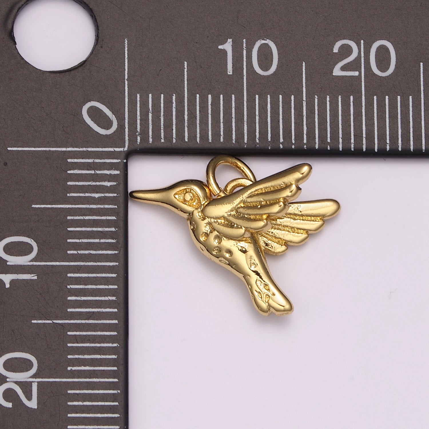 OS Dainty Hummingbird Charm Pendant, 24K Gold Filled Hummingbird Charm, Bird Charm Jewelry Supplies N-180
