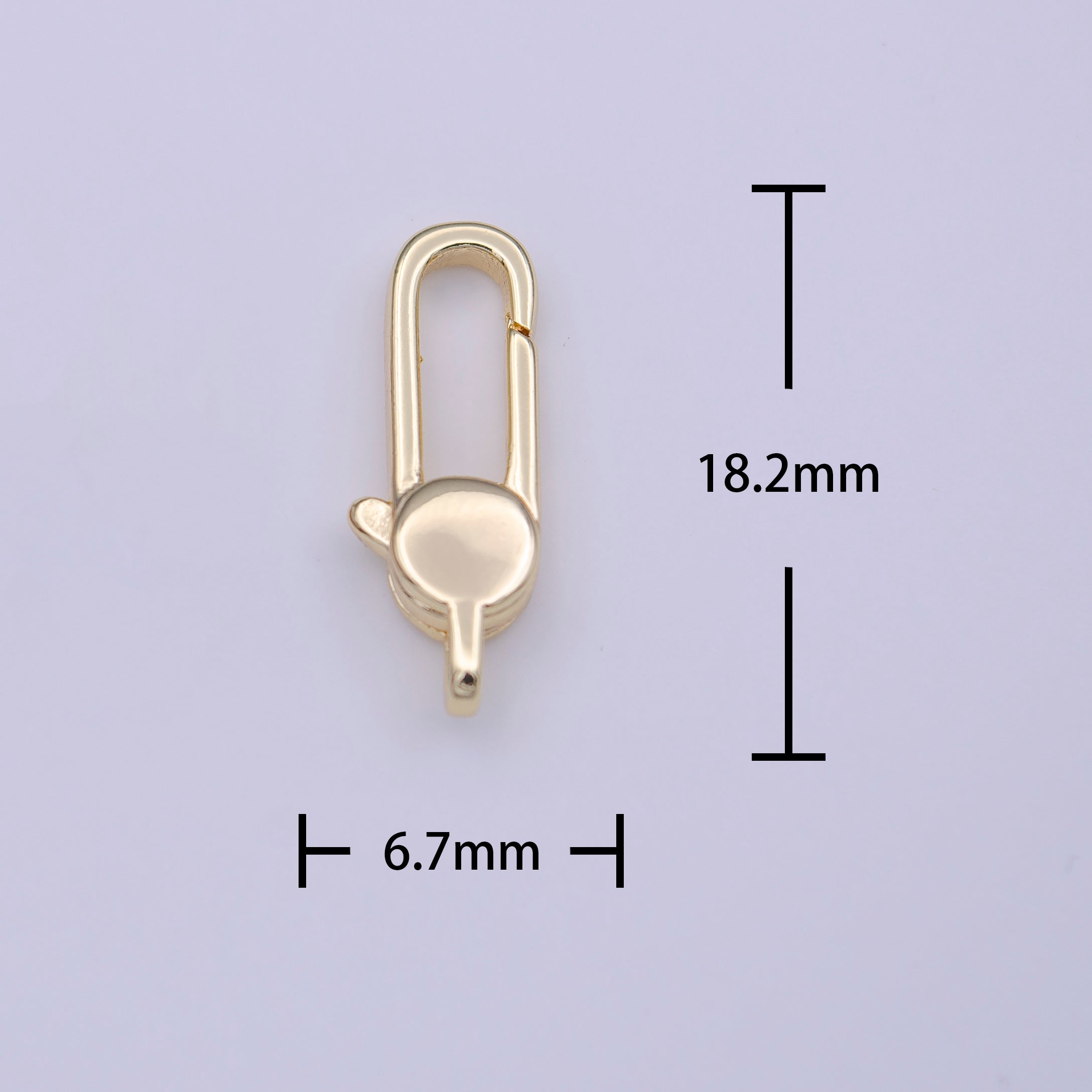 Long Gold Parrot Claw Clasp / Silver Oval lobster clasp 18x7mm K-246 K-287