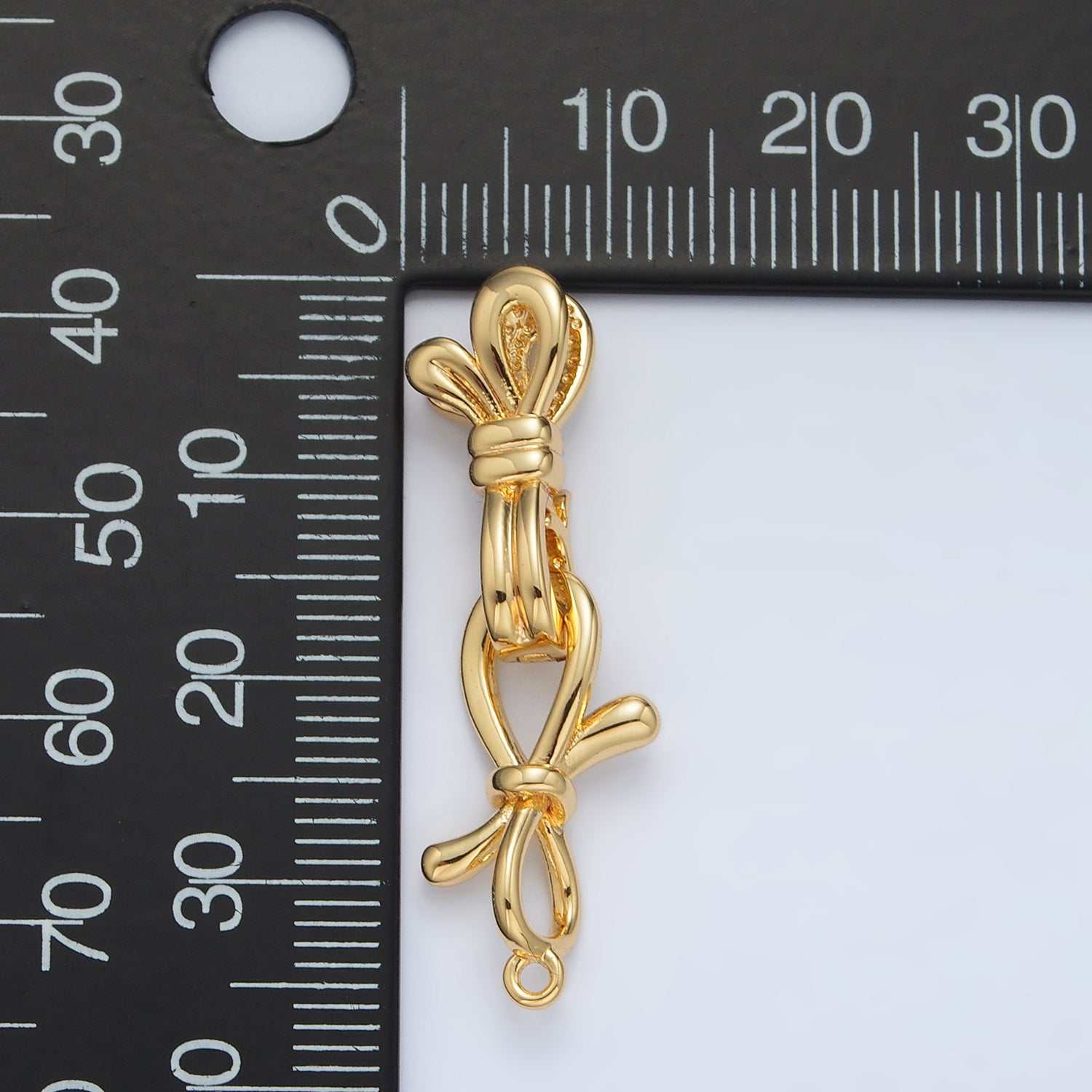 24K Gold Filled Ribbon Bow Snap Latch Closure Findings Set | Z861