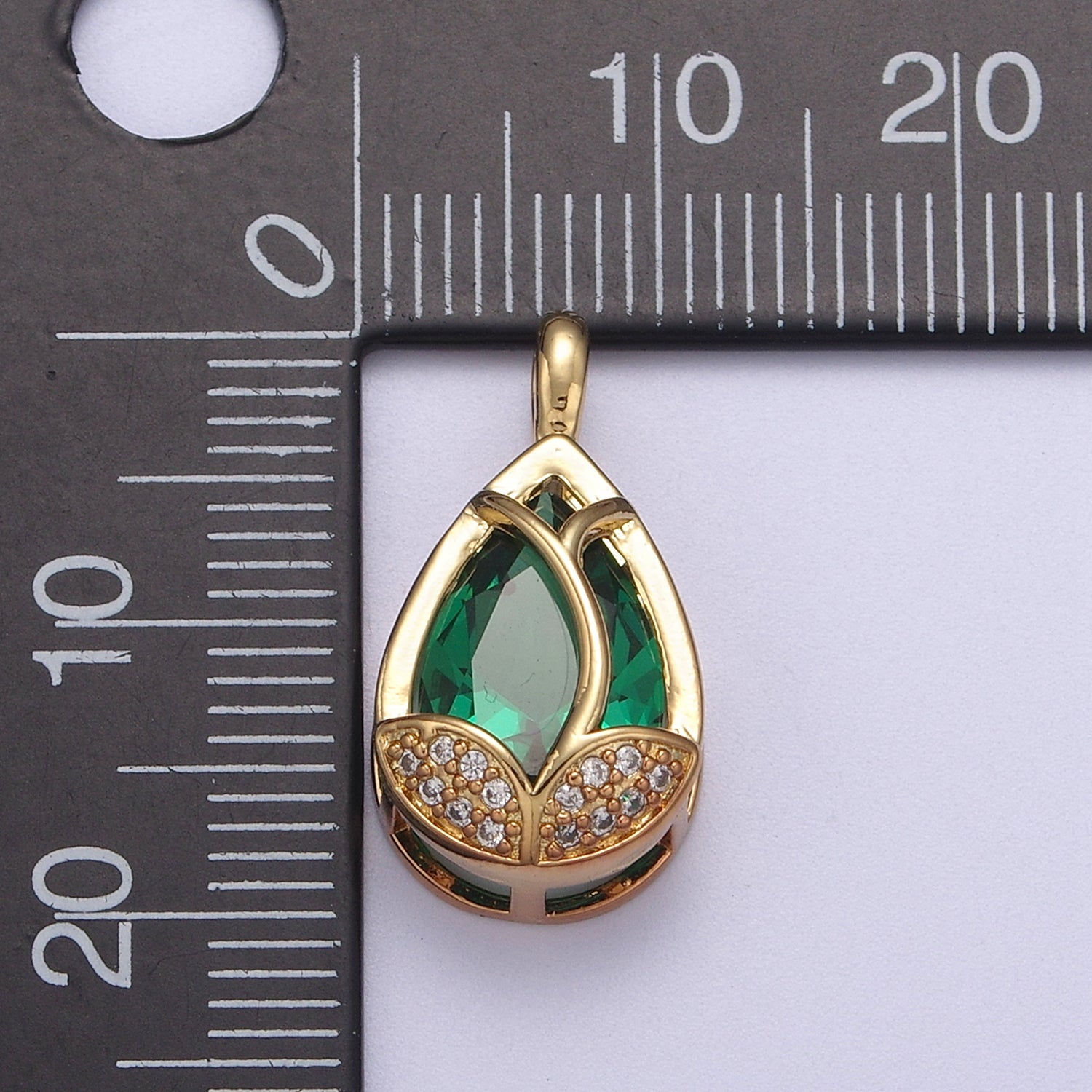 14k Gold Fill Lotus Petal Charm, Lotus Pendant Cubic Zirconia Dangle Charm H-118 H-119 H-123 - H-125