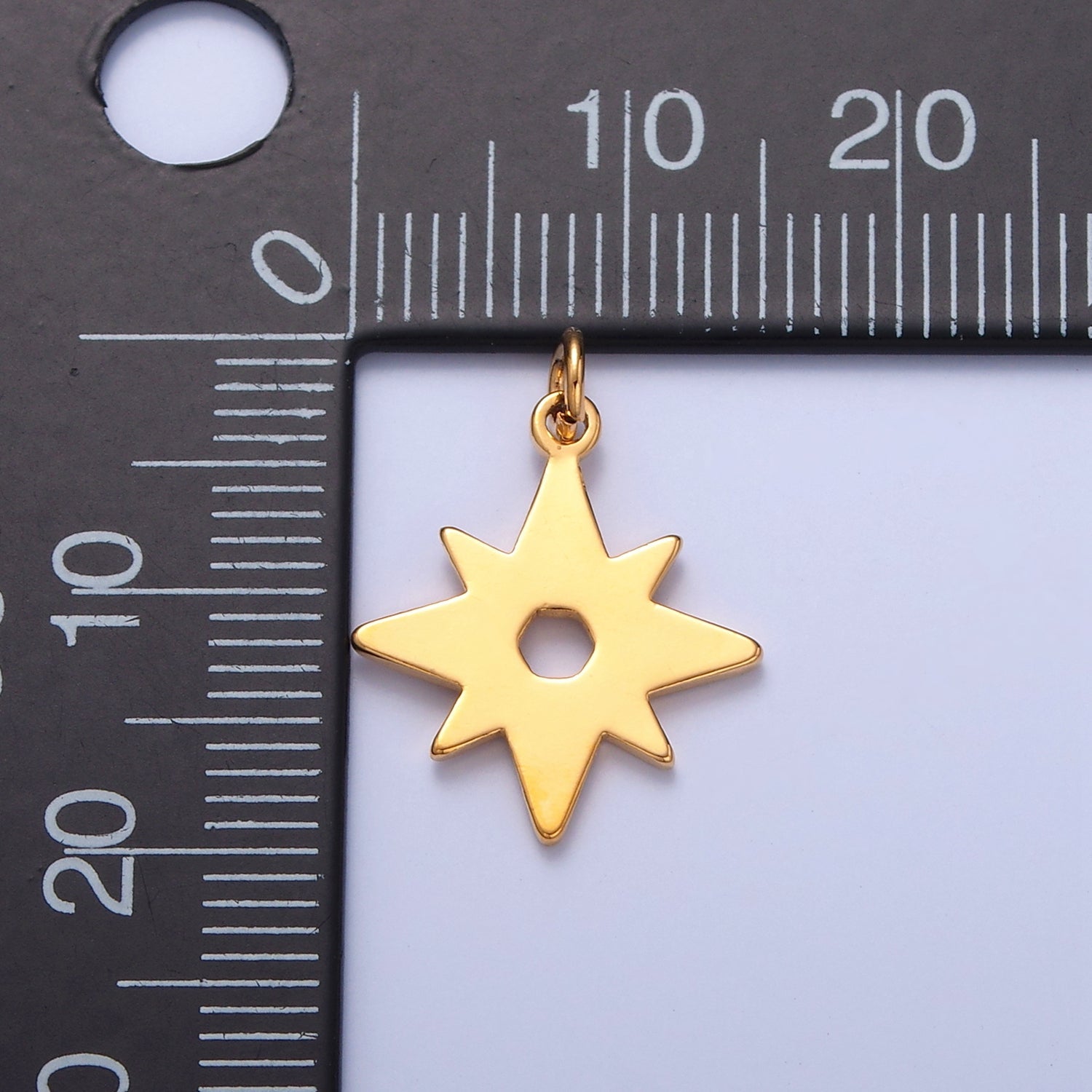 Dainty Gold Flat Star Pendant Starburst Charm for Necklace Bracelet Earring 14K or 24K Gold Filled W-463~W-465