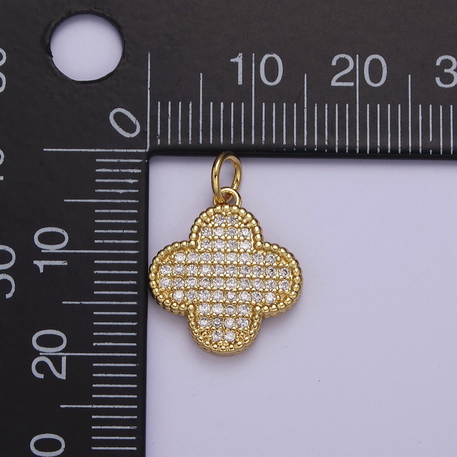 Dainty Gold clover charm, Silver clover pendants Lucky gold Pendant 14k Gold Filled Charm E-708 E-709