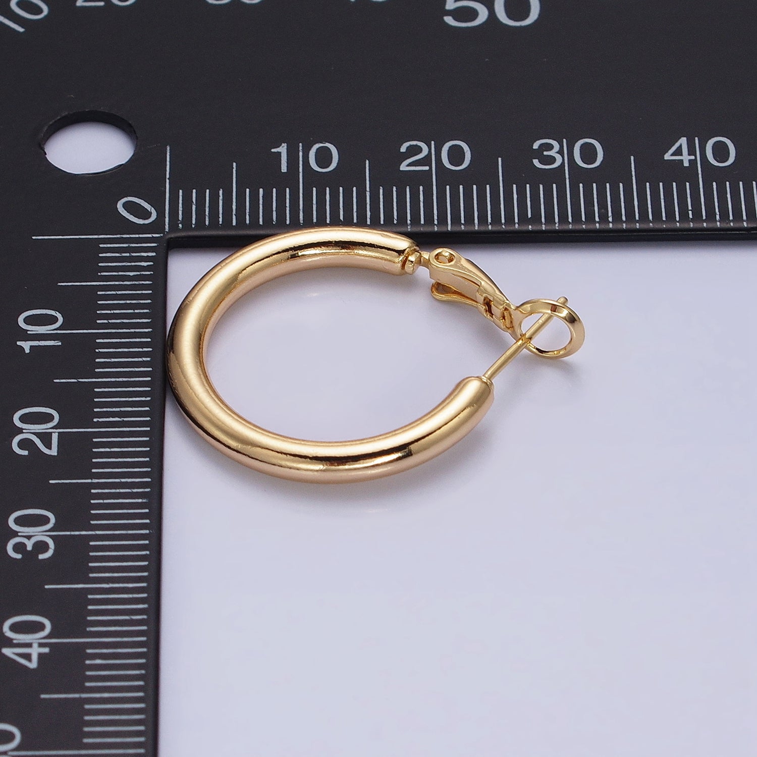Silver, Gold 20mm, 25mm Chubby Tube Hinge Hoop Earrings | AB592 AB1552, AB1095 AB1097