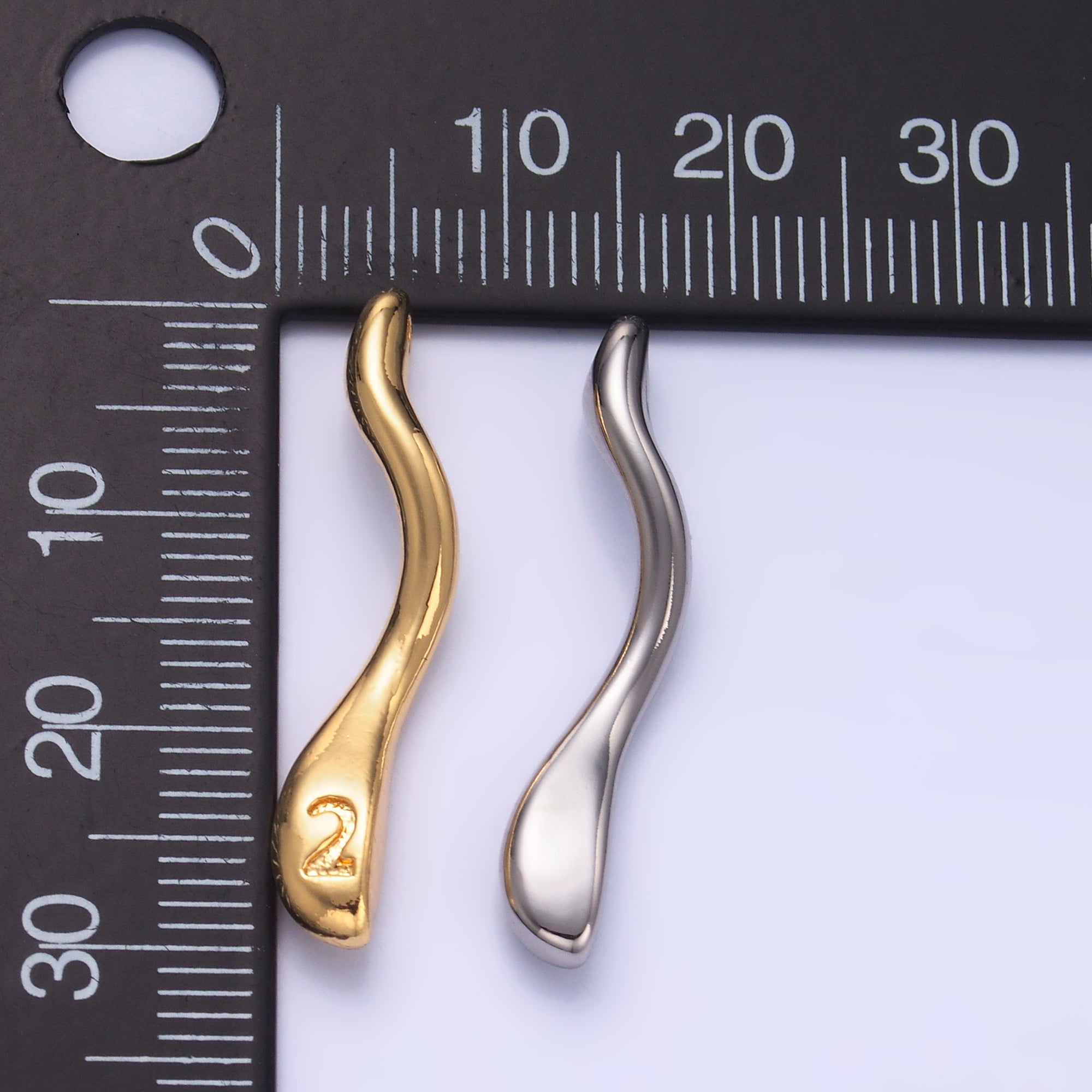 24K Gold Filled Molten Drip Twirl Mixed Metal Charm Set | C875