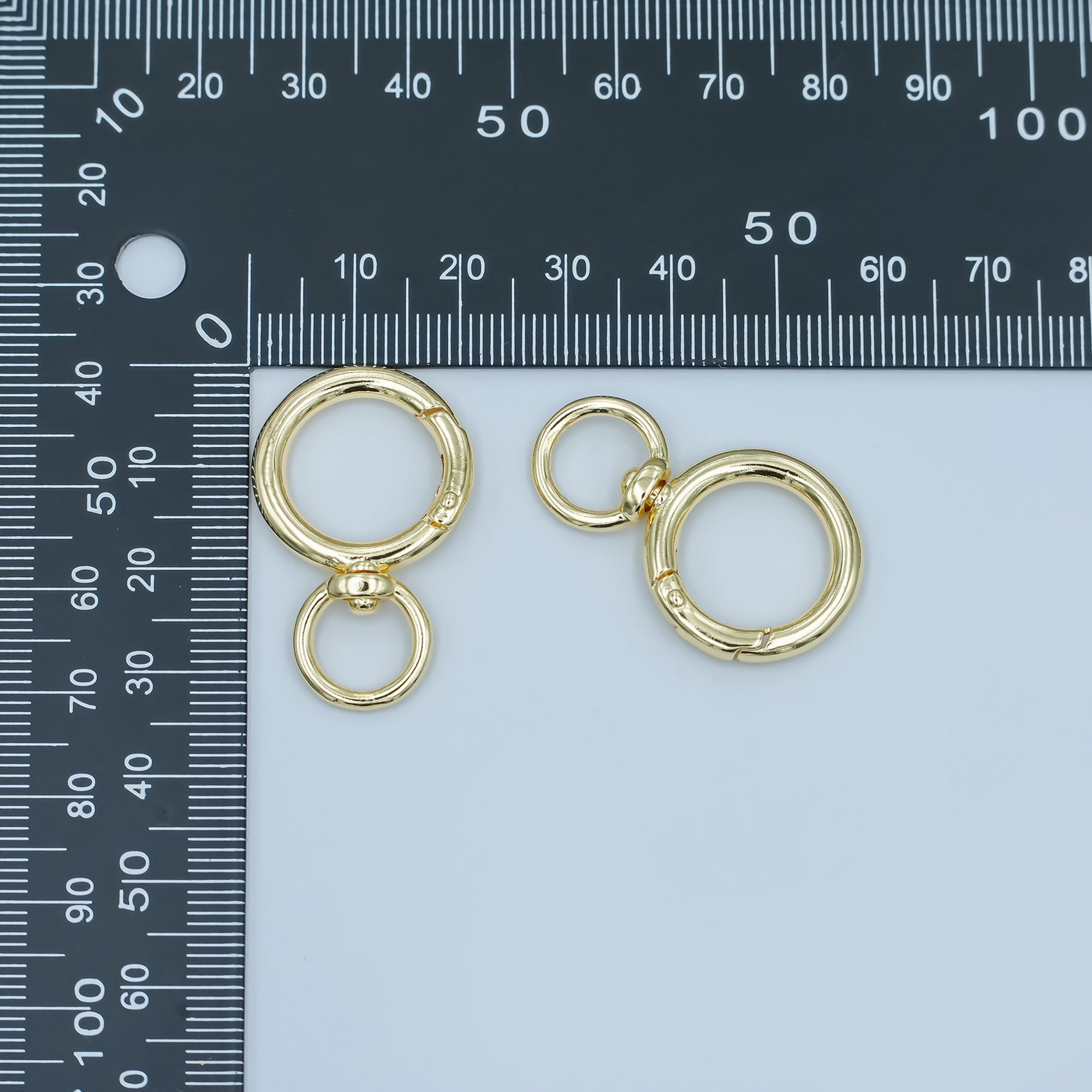 24K Gold Filled Round Push Gate Swivel Bag Charm Finding | Z1143