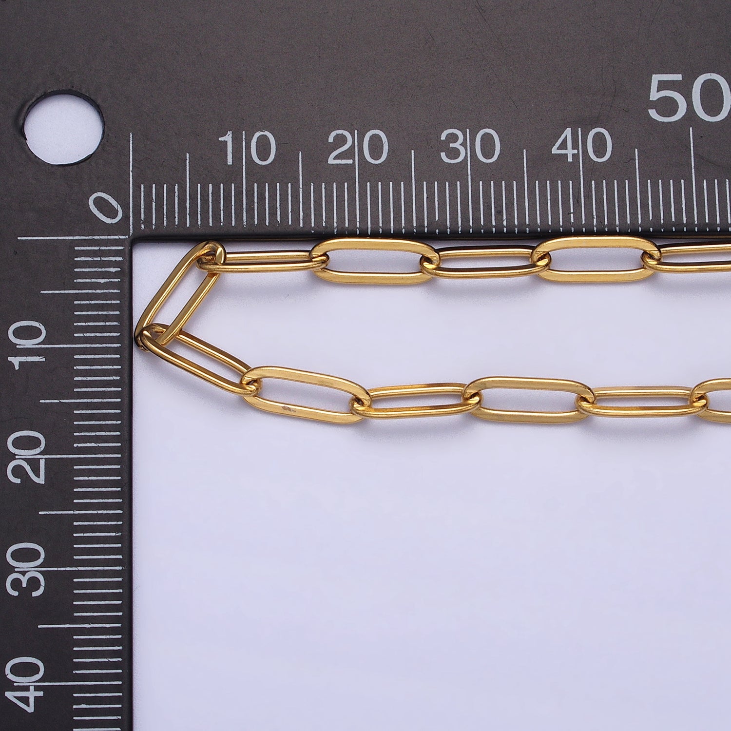 Dainty Gold Paperclip Link Chain Necklace Elongated Chain Necklace Stainless Steel Chain 17.7 inch Long WA-1623 WA-1624 - DLUXCA