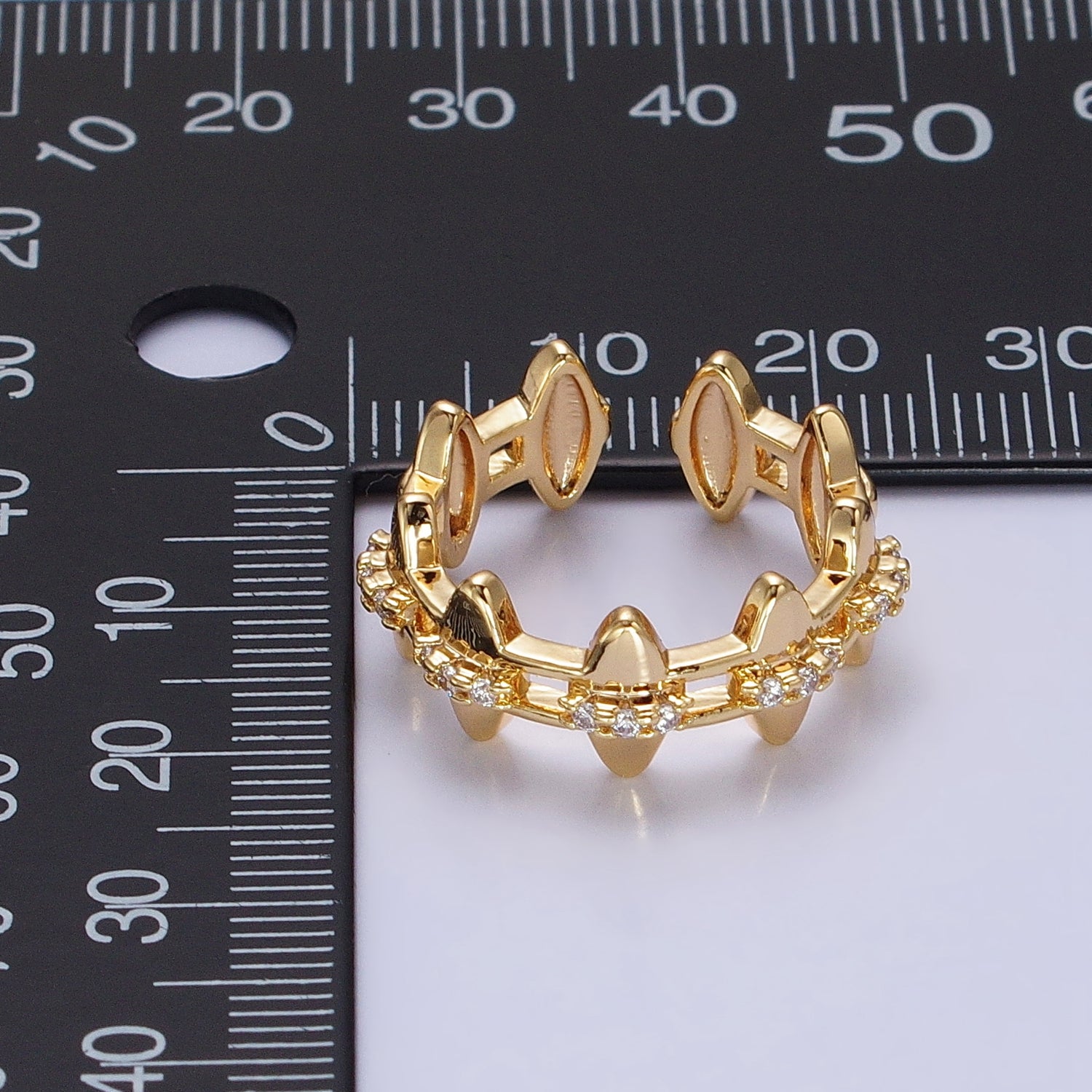 Gold Crown Band, Princess Crown Ring Silver Gold Ring, Crown Stacking Ring Geometric Jewelry AA1266 Y610 - DLUXCA
