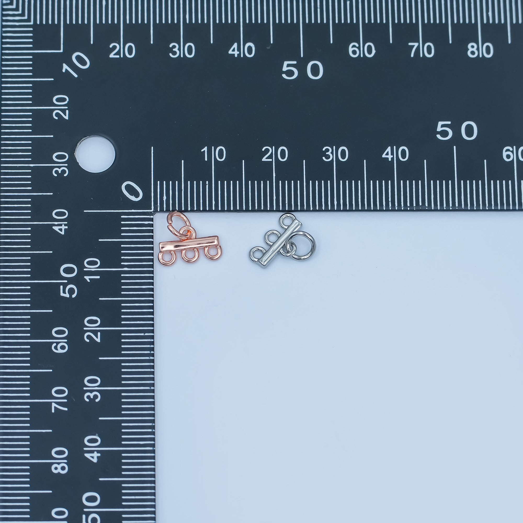 24K Gold Filled Triple Loop Drop Charm Bar Findings in Gold, Silver & Rose Gold | Z1149 Z1150