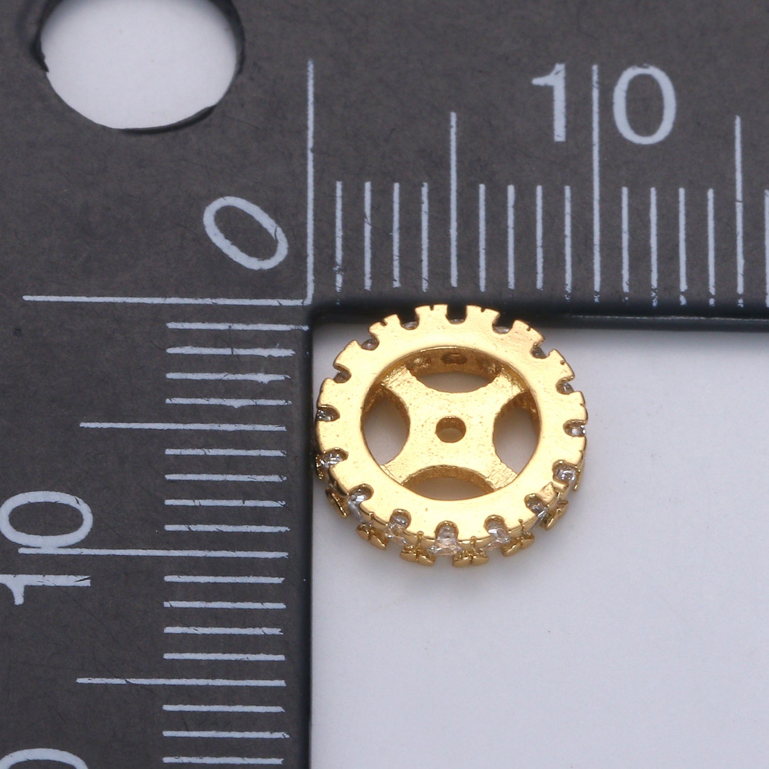 Cubic Zirconia Rondelle - Cz Beads - Crystal Spacers - Gold Rhinestone Spacer Beads Silver Bead Spacer Charm for Necklace Bracelet B-508