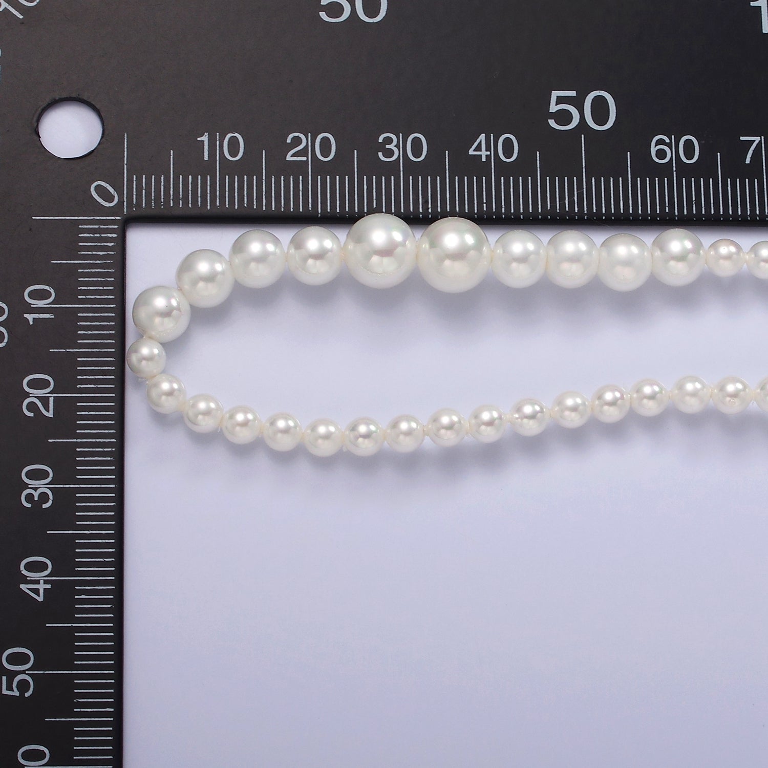 Stainless Steel Round Bubble Shell Pearl 18 Inch Layering Necklace w. Extender | WA-2319