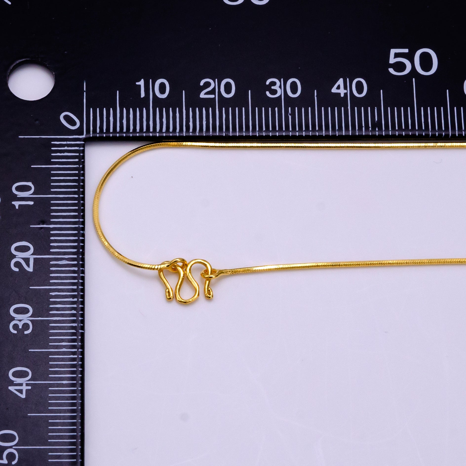 24K Gold Filled 0.7mm Dainty Snake 18 Inch Layering Chain Necklace w. S-Hook | WA-2331