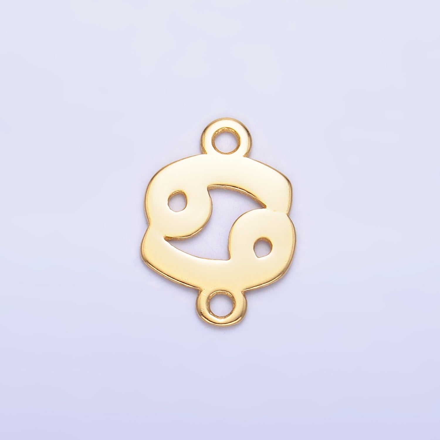 S925 Sterling Silver Cancer Zodiac Symbol Minimalist Connector in Gold & Silver | SL-571