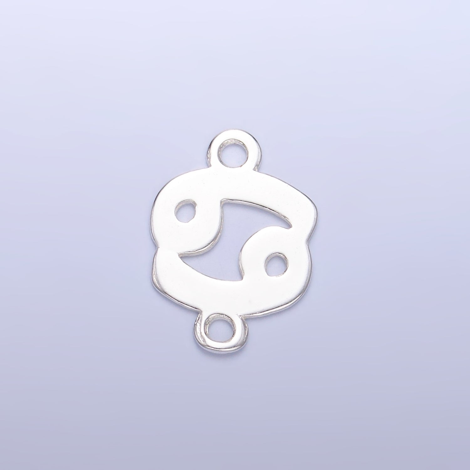 S925 Sterling Silver Cancer Zodiac Symbol Minimalist Connector in Gold & Silver | SL-571
