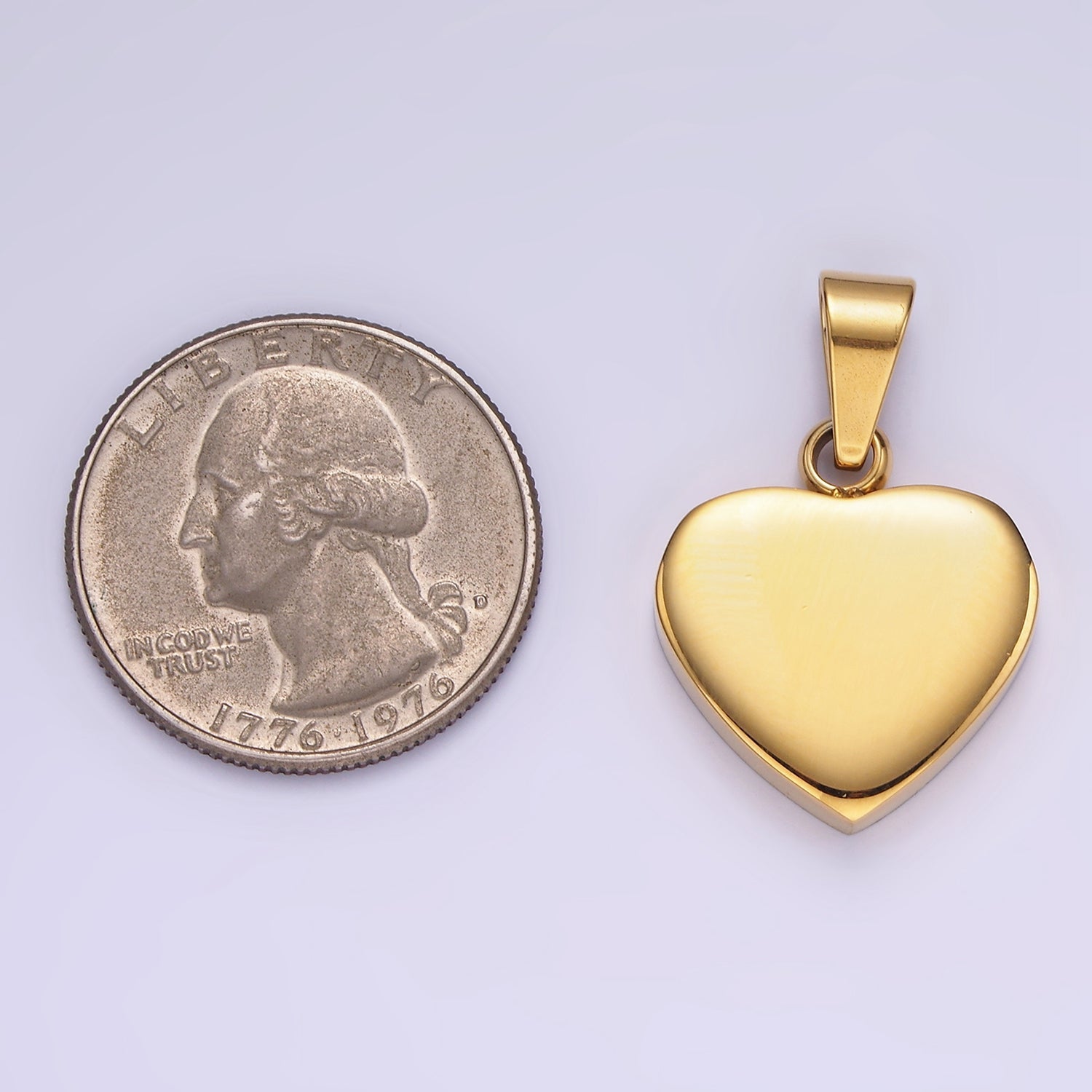 Gold Stainless Steel Heart Pendant Silver Blank Heart Charm P-1197