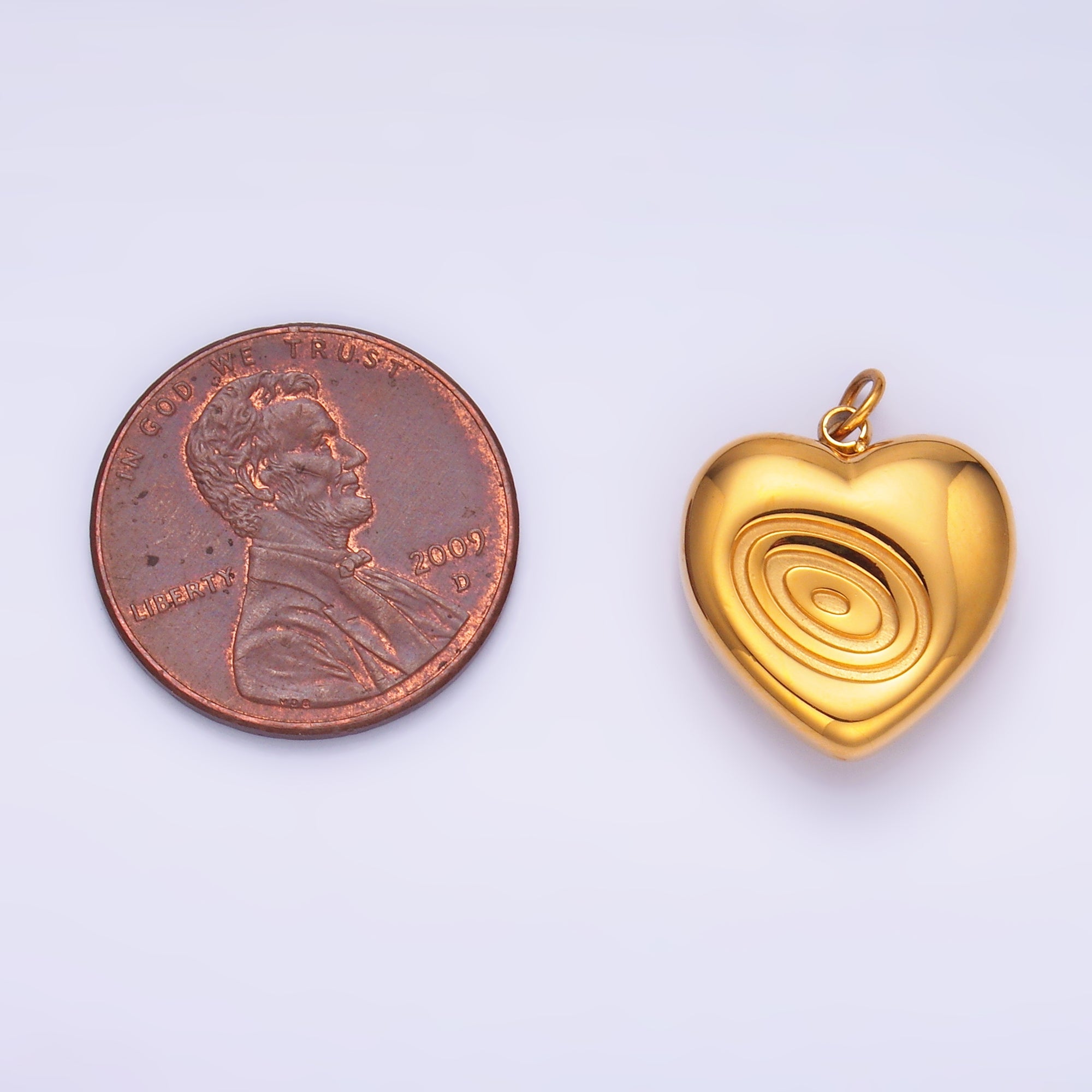 Stainless Steel Spiral Chubby Heart Charm | P854