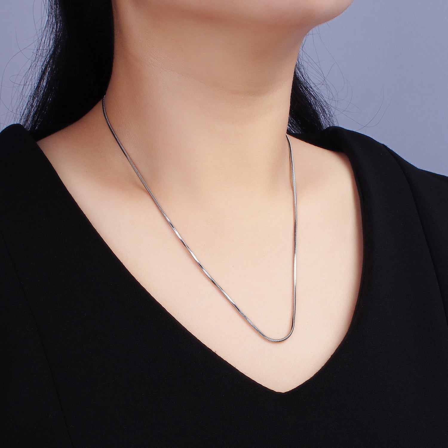 Stainless Steel 1.5mm Snake Chain 20 Inch Layering Necklace | WA-2270 - DLUXCA