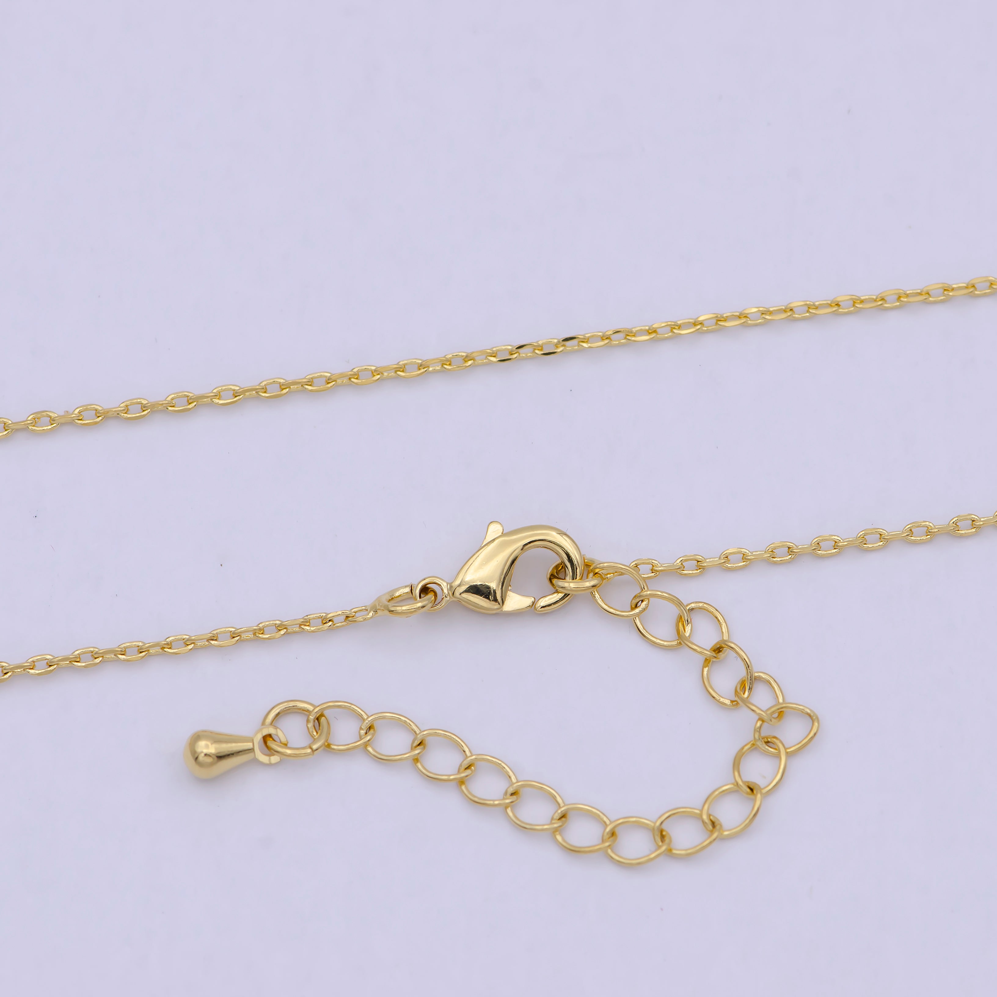 Clearance Pricing BLOWOUT | 24K Gold Filled 1.5mm Dainty Cable 18 Inch Layering Chain Necklace w. Extender | WA-792 - DLUXCA