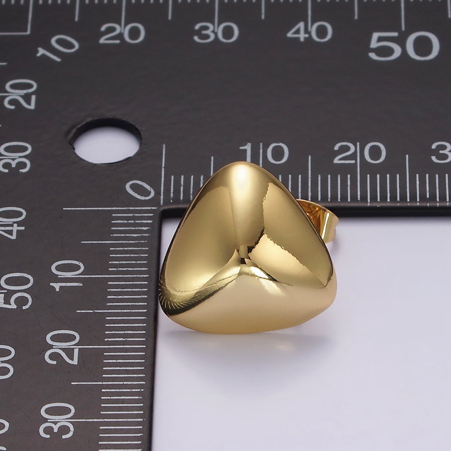 14K Gold Filled 17mm Edged Triangle Minimalist Geometric Stud Earrings | V064 - DLUXCA