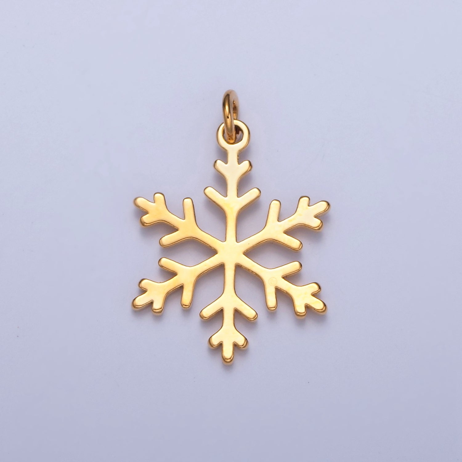 Dainty Gold Flat Snow Pendant Snowflake Charm for Necklace Bracelet Earring 14K or 24K Gold Filled W-155 W-156 W-285