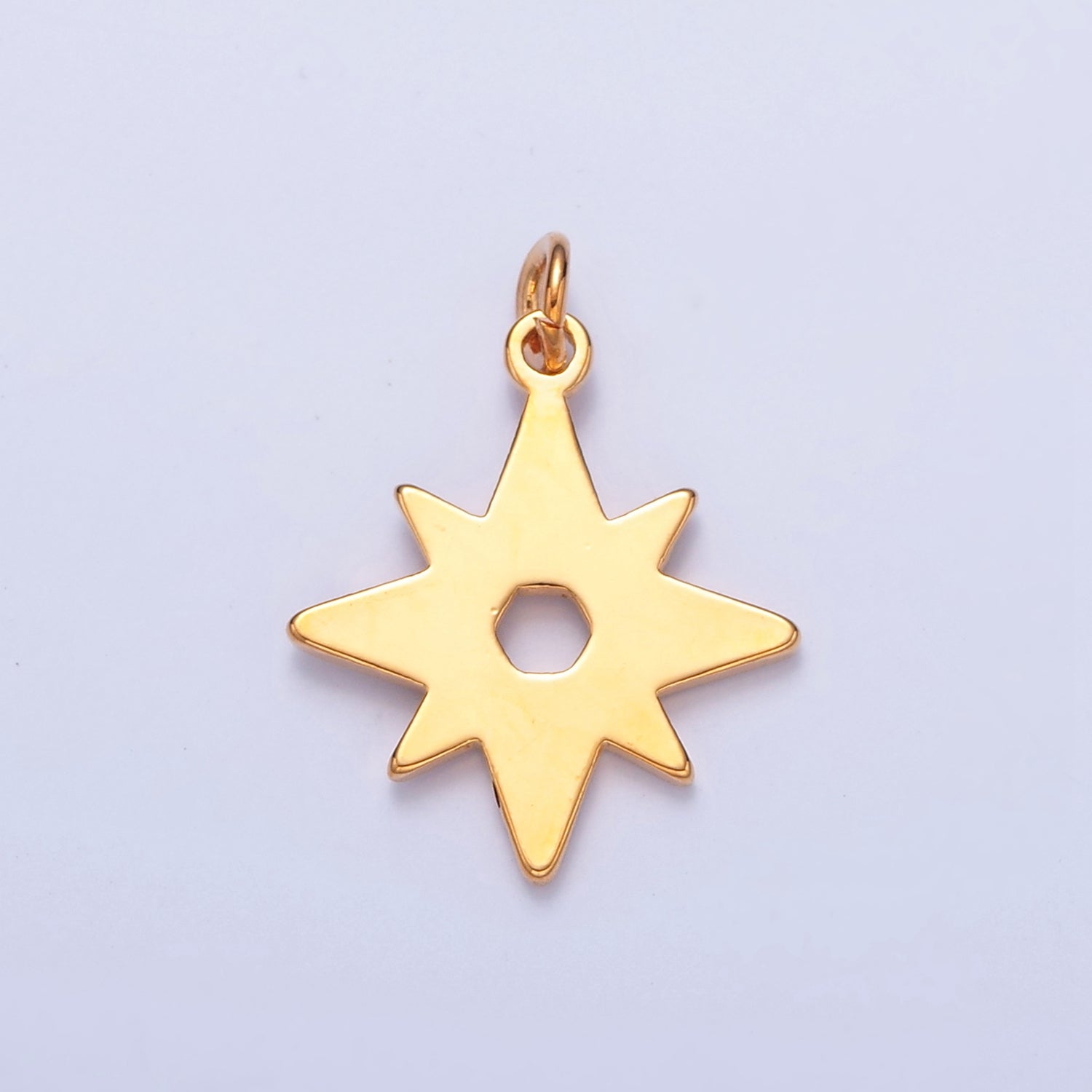 Dainty Gold Flat Star Pendant Starburst Charm for Necklace Bracelet Earring 14K or 24K Gold Filled W-463~W-465