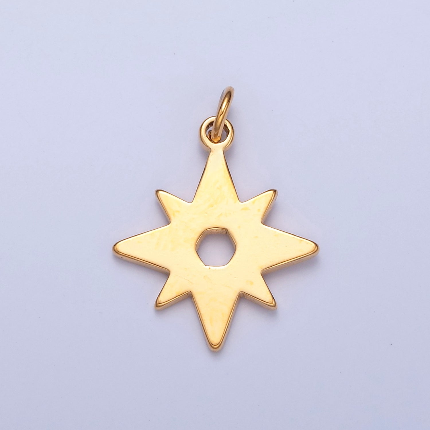 Dainty Gold Flat Star Pendant Starburst Charm for Necklace Bracelet Earring 14K or 24K Gold Filled W-463~W-465