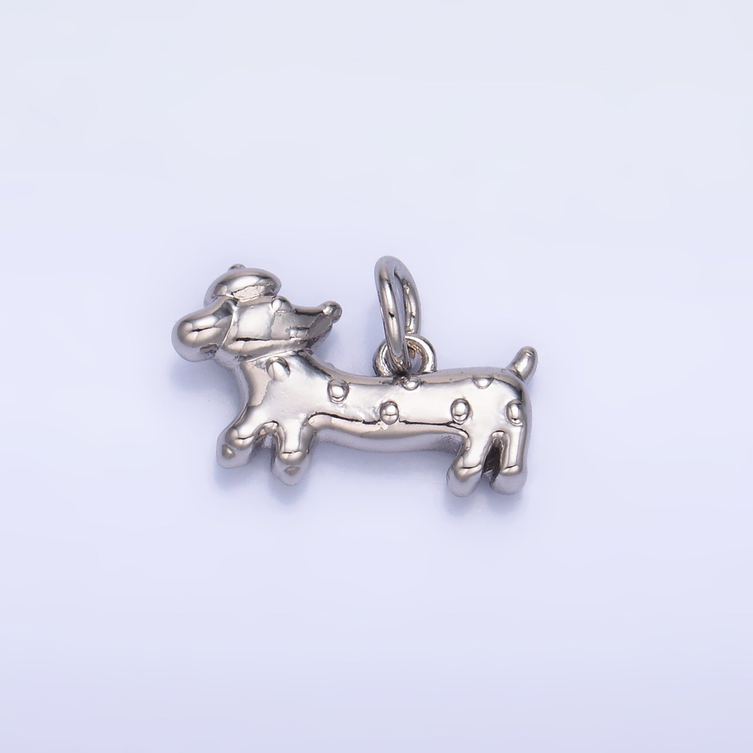 24K Gold Filled Weiner Dachshund Dog Charm in Gold & Silver | W876