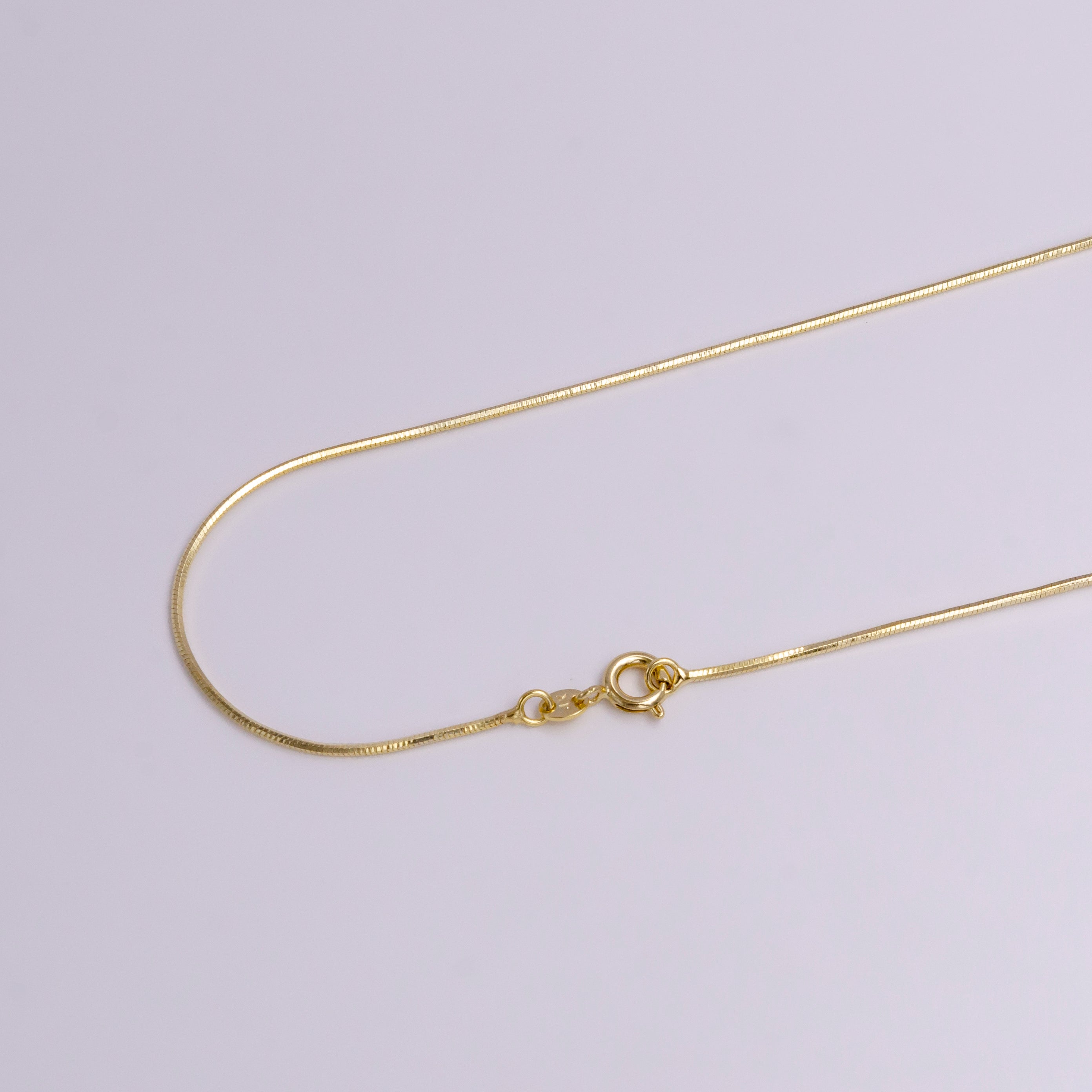 1mm Omega Cocoon Dainty 18 Inch Chain Layering Necklace w. Spring Ring | WA-1905 - DLUXCA