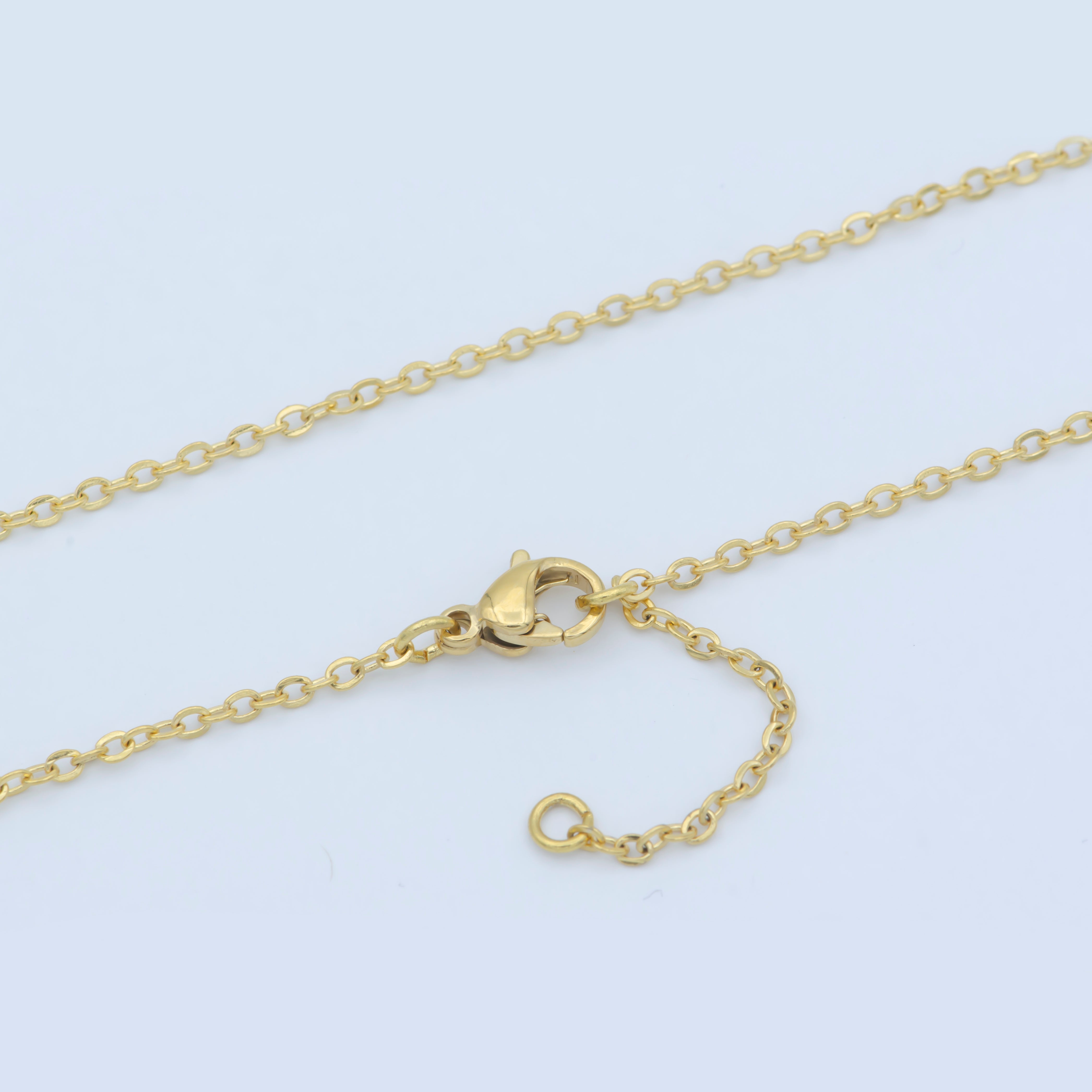 1.5mm Dainty Cable 18 Inch Layering Chain Necklace w. Extender | WA-193 - DLUXCA