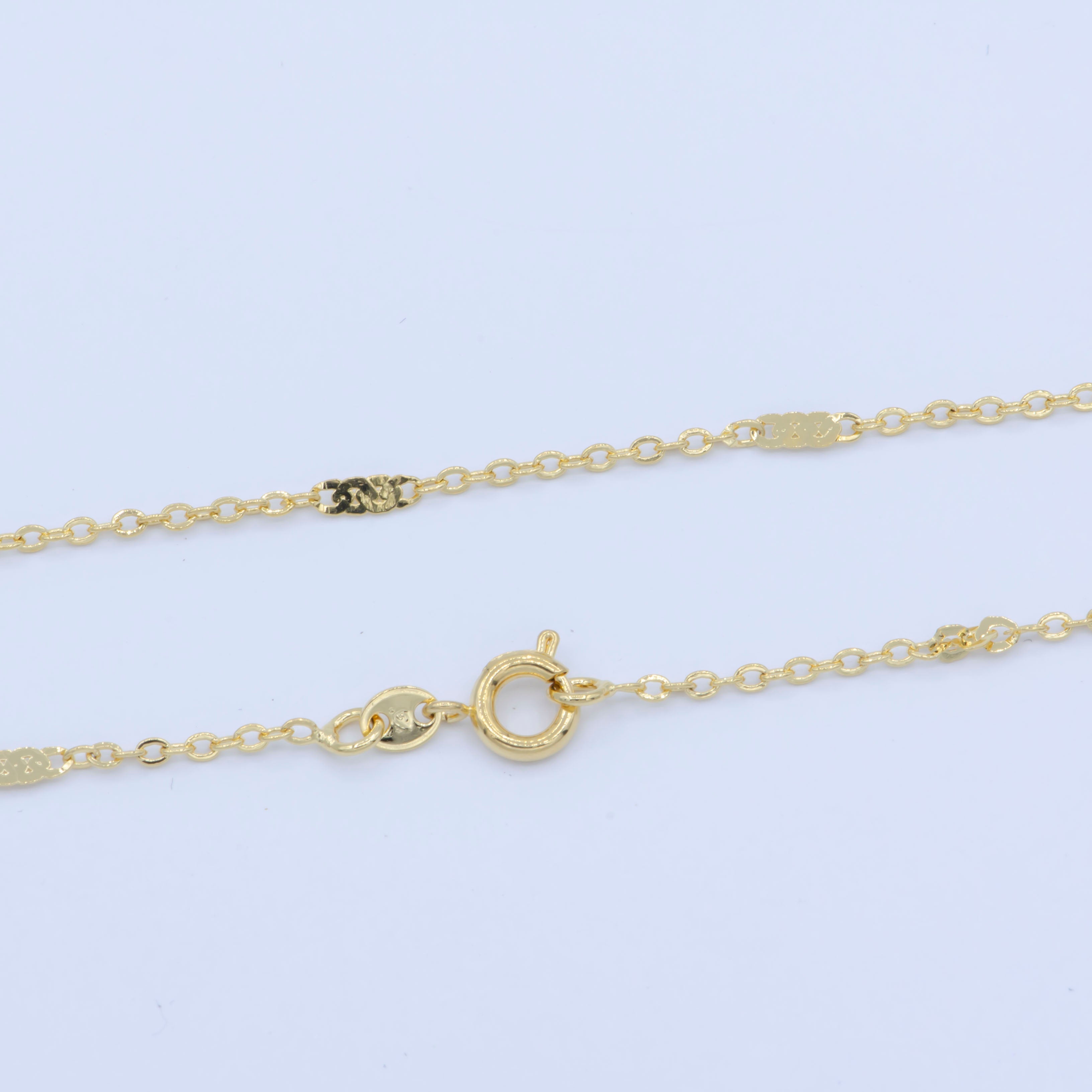 24K Gold Filled Rolo Chain Necklace, 18 inch Cable Rolo Finished Chain For Necklace Jewelry, Dainty 2.2mm Rolo Necklace w/Spring Ring - DLUXCA