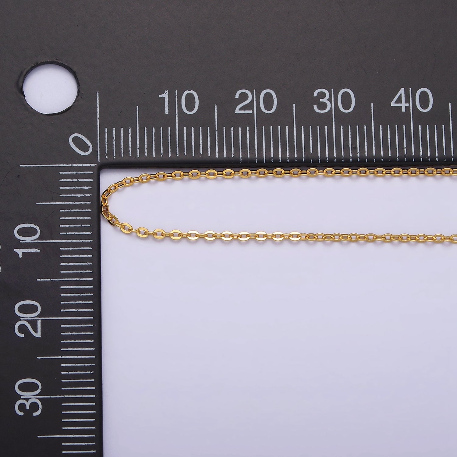 16K Gold Vermeil S925 Sterling Silver 1mm Dainty Cable 15.5 Inch Chain Necklace | WA-1957 - DLUXCA