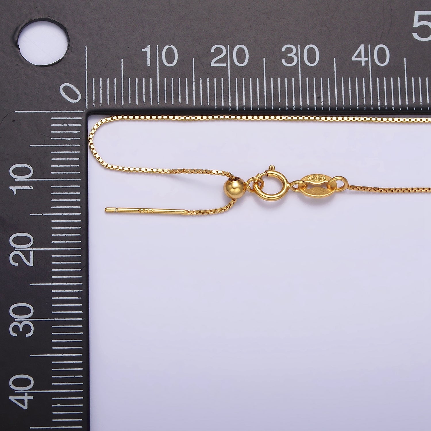 Dainty 24K Gold Vermeil Box Chain Necklace 925 Sterling Silver Necklace Chain w/ Heavy 24K Gold Plated 18 inch | WA1960 - DLUXCA