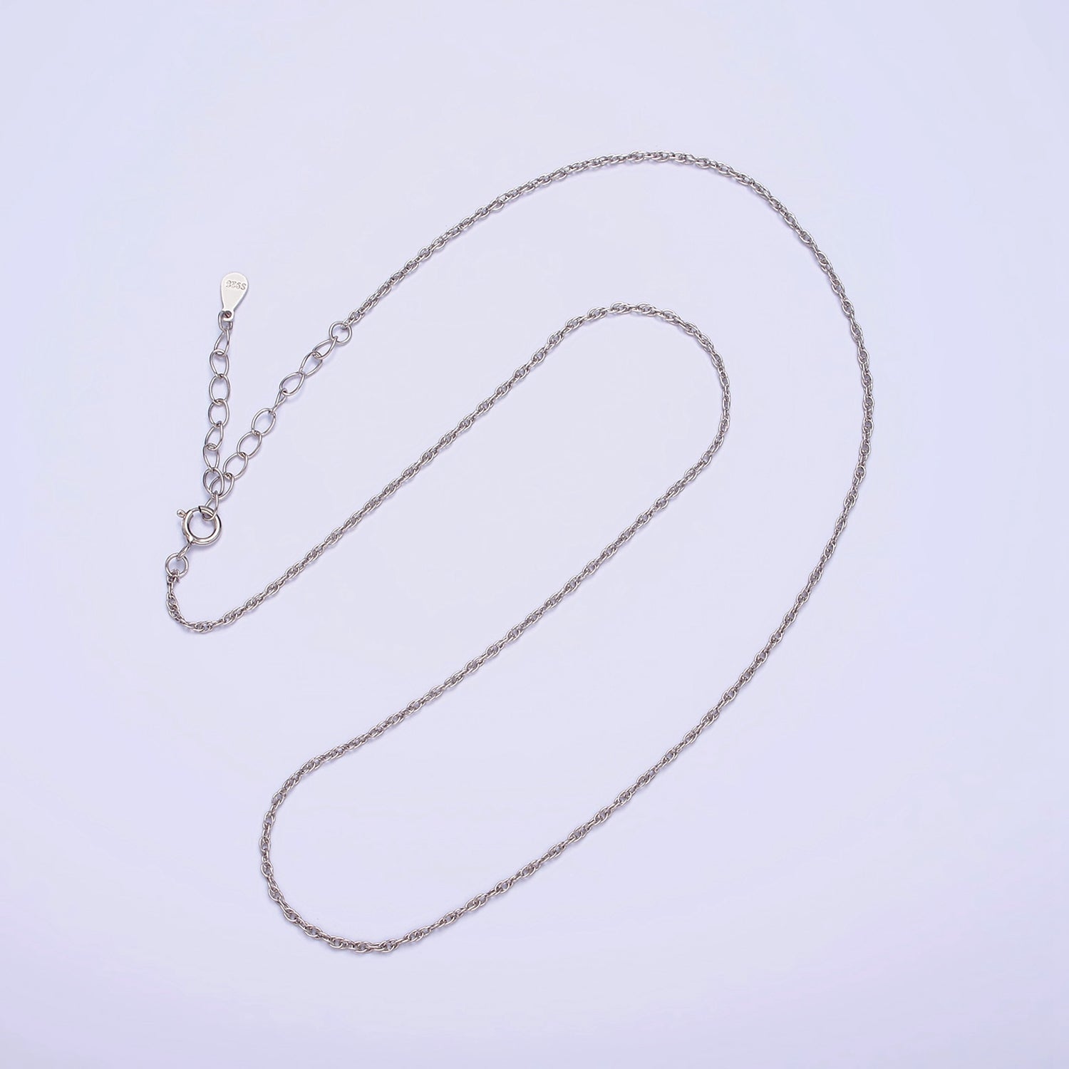 S925 Sterling Silver 1.3mm Dainty Cable Chain 15.35 Inch Chain Choker Necklace | WA-1962 - DLUXCA